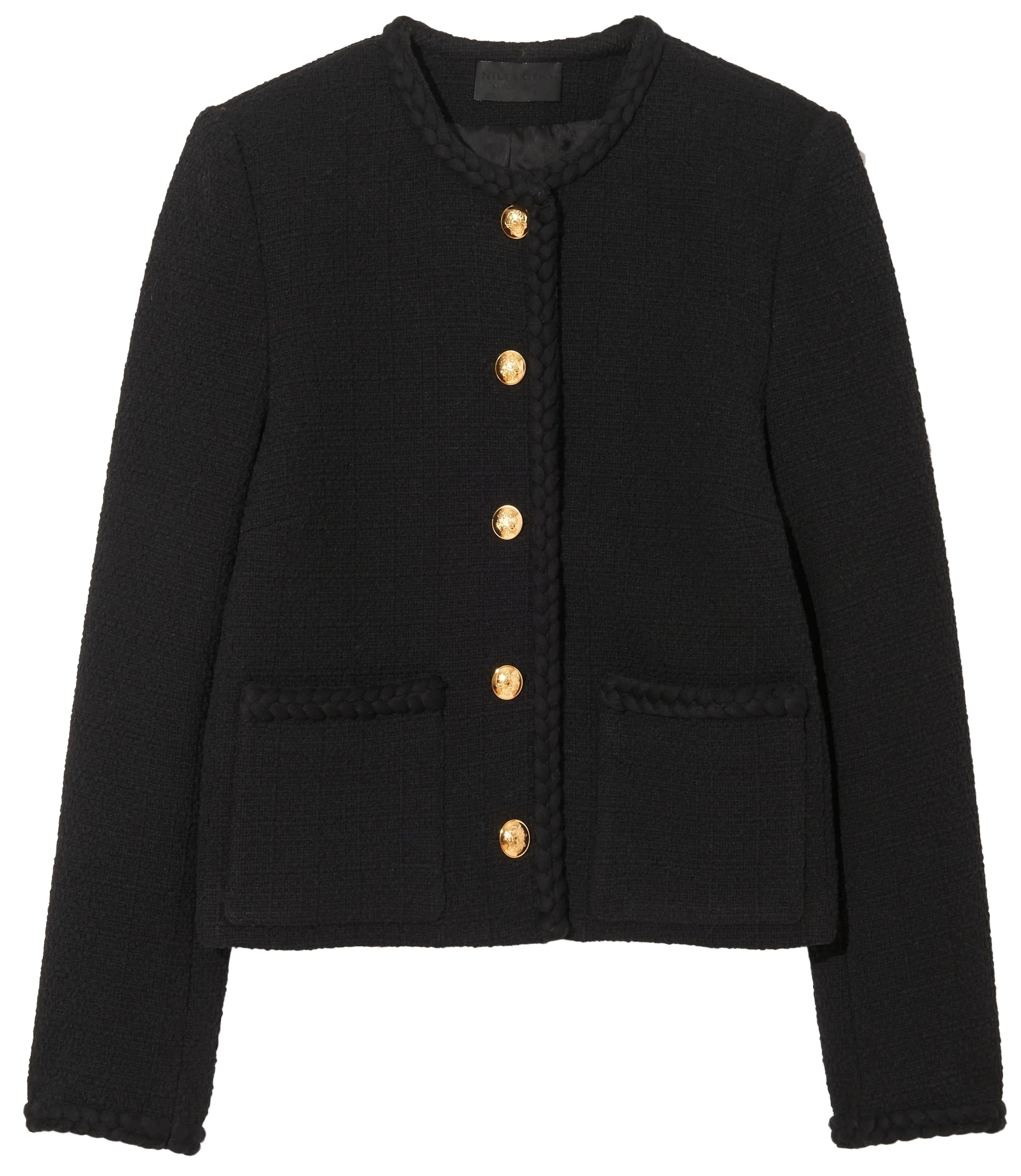 NILI LOTAN Romy Cropped Jacket in Black