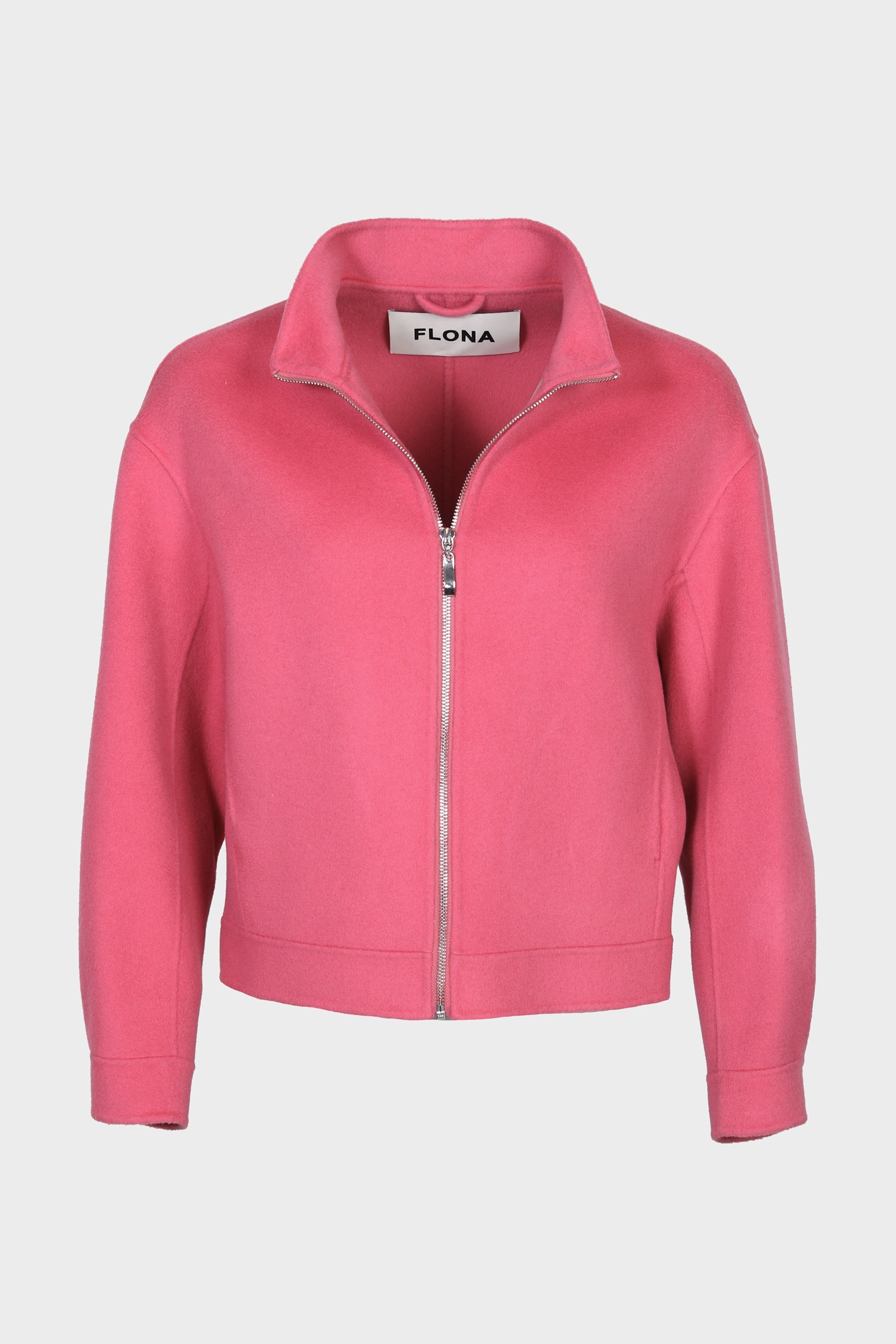 FLONA Wool Biker Jacket in Pink
