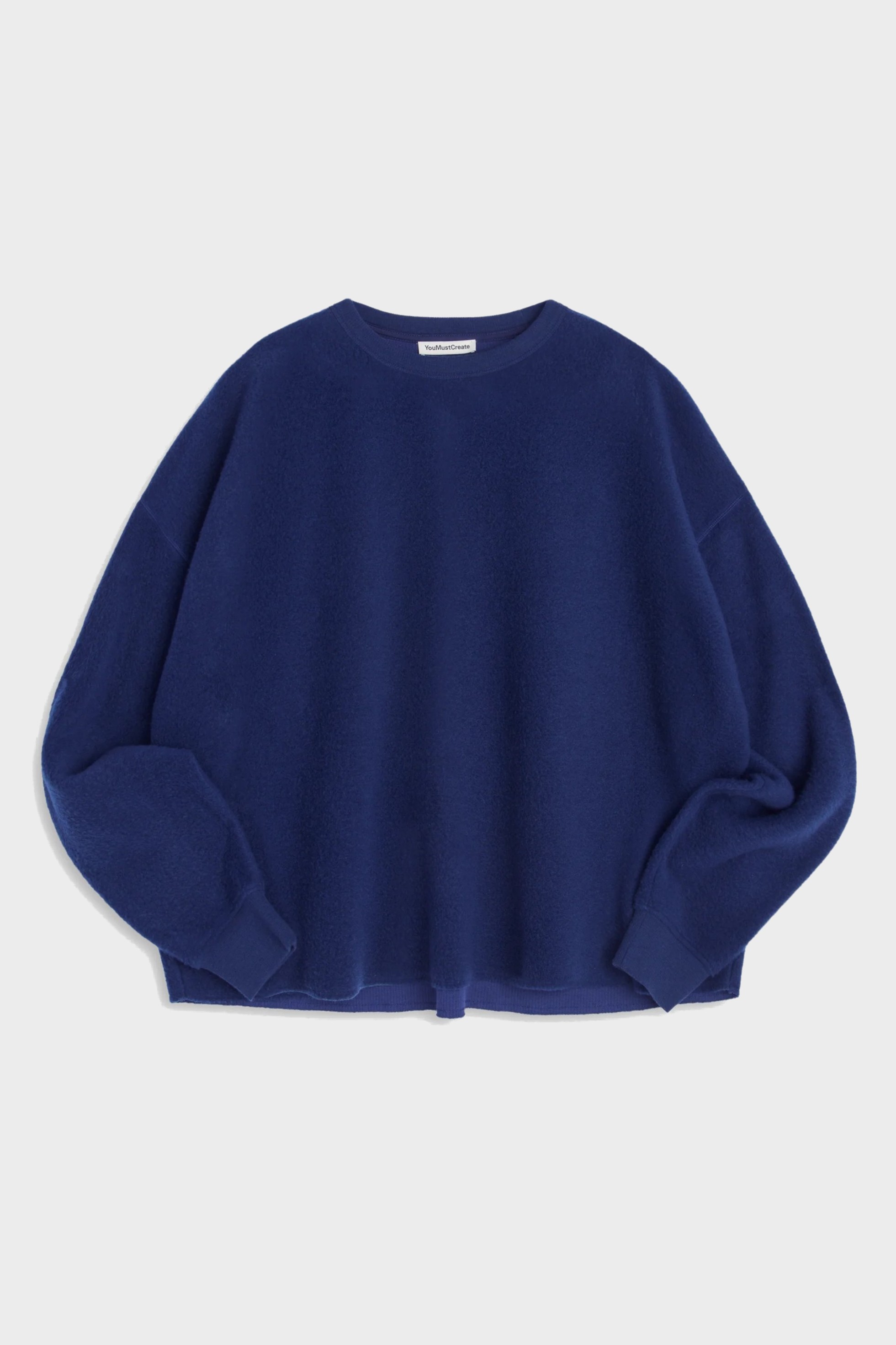 YOU MUST CREATE Wool Fleece Studio Sweatshirt in Blue L