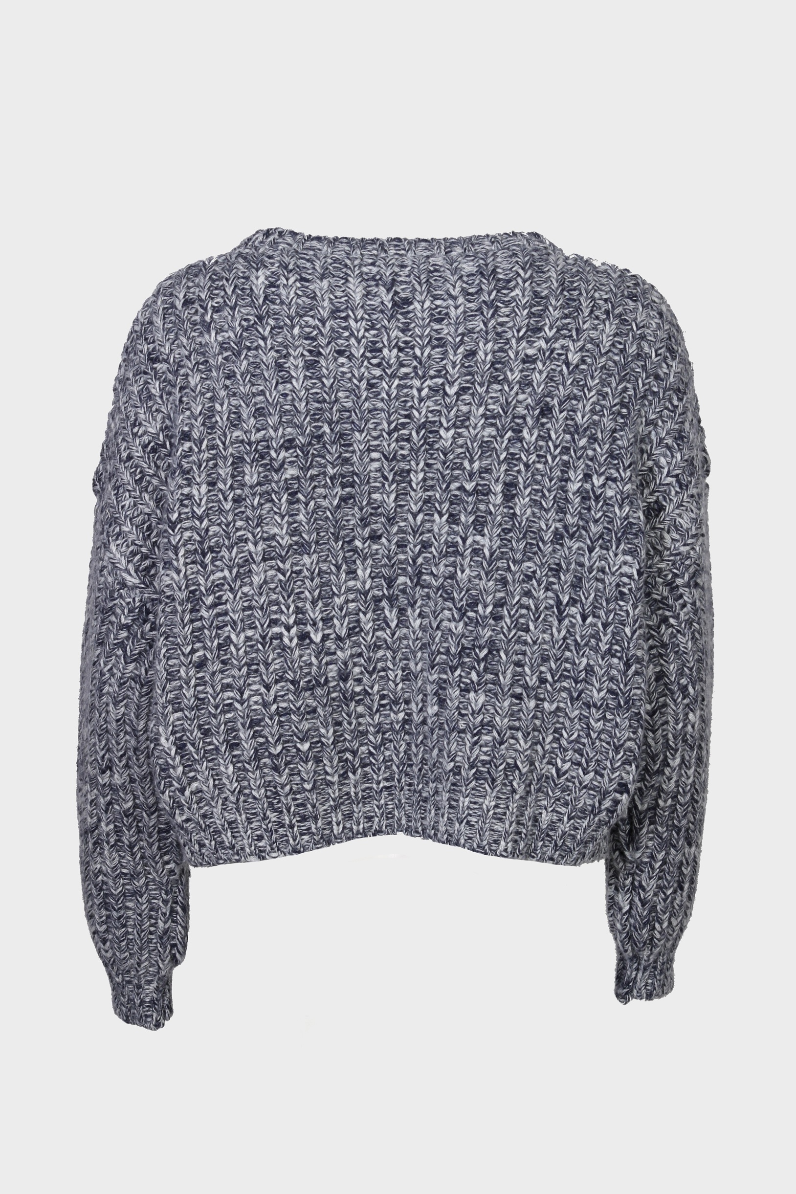 WARM ME Amaya Cropped Heavy Cashmere Sweater in Blue Melange