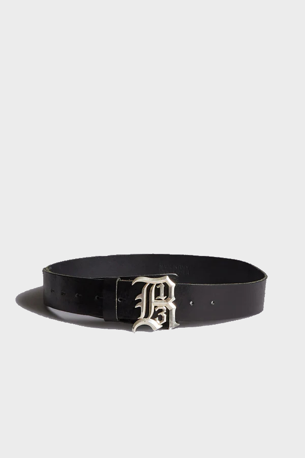 R13 Logo Buckle Belt in Vintage Black