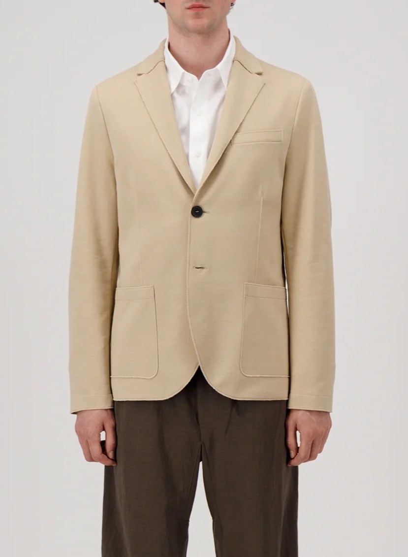 HARRIS WHARF LONDON Stretch Piquet Jacket in Almond