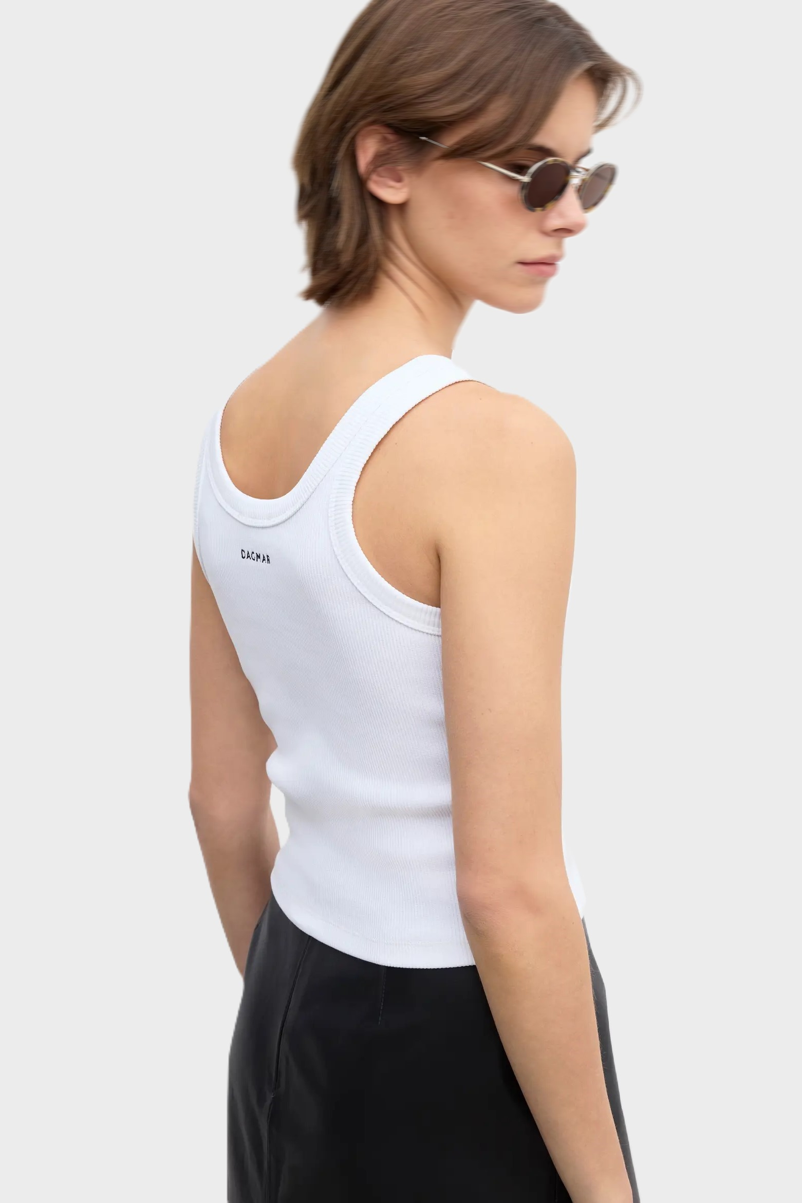 DAGMAR Ribbed Tank Top in White DAGMAR Ribbed Tank Top in White
