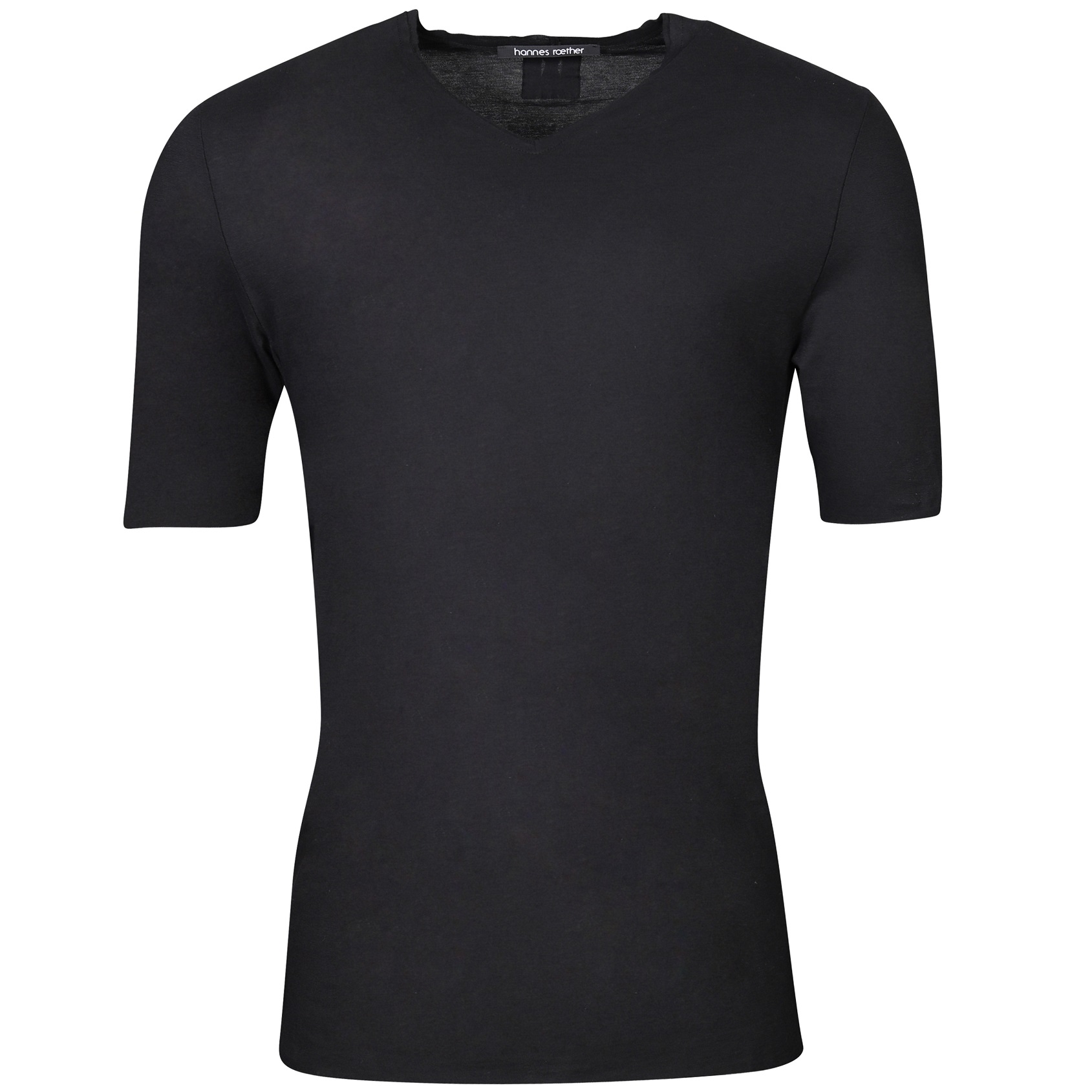 Hannes Roether V-Neck T-Shirt in Black 3XL