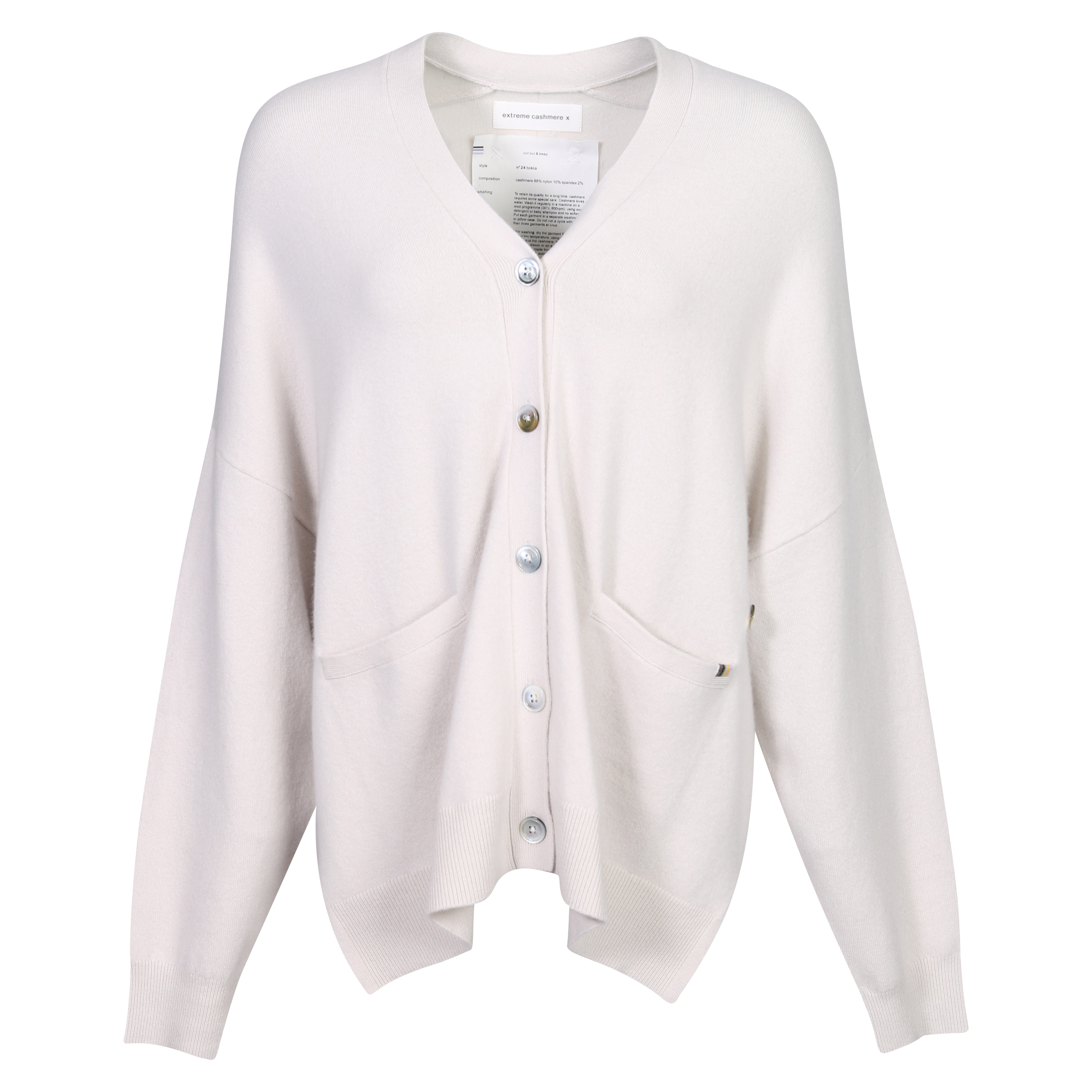 Extreme Cashmere Cardigan N°24 Tokio in Chalk