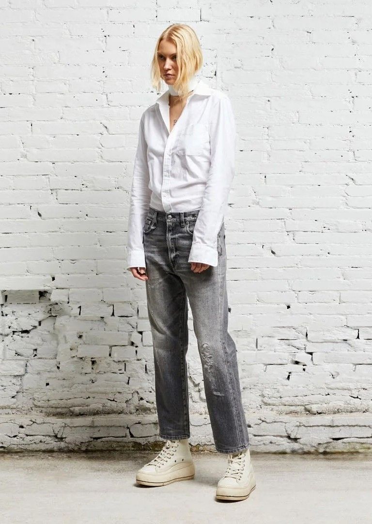 R13 Boyfriend Jeans in Vintage Grey