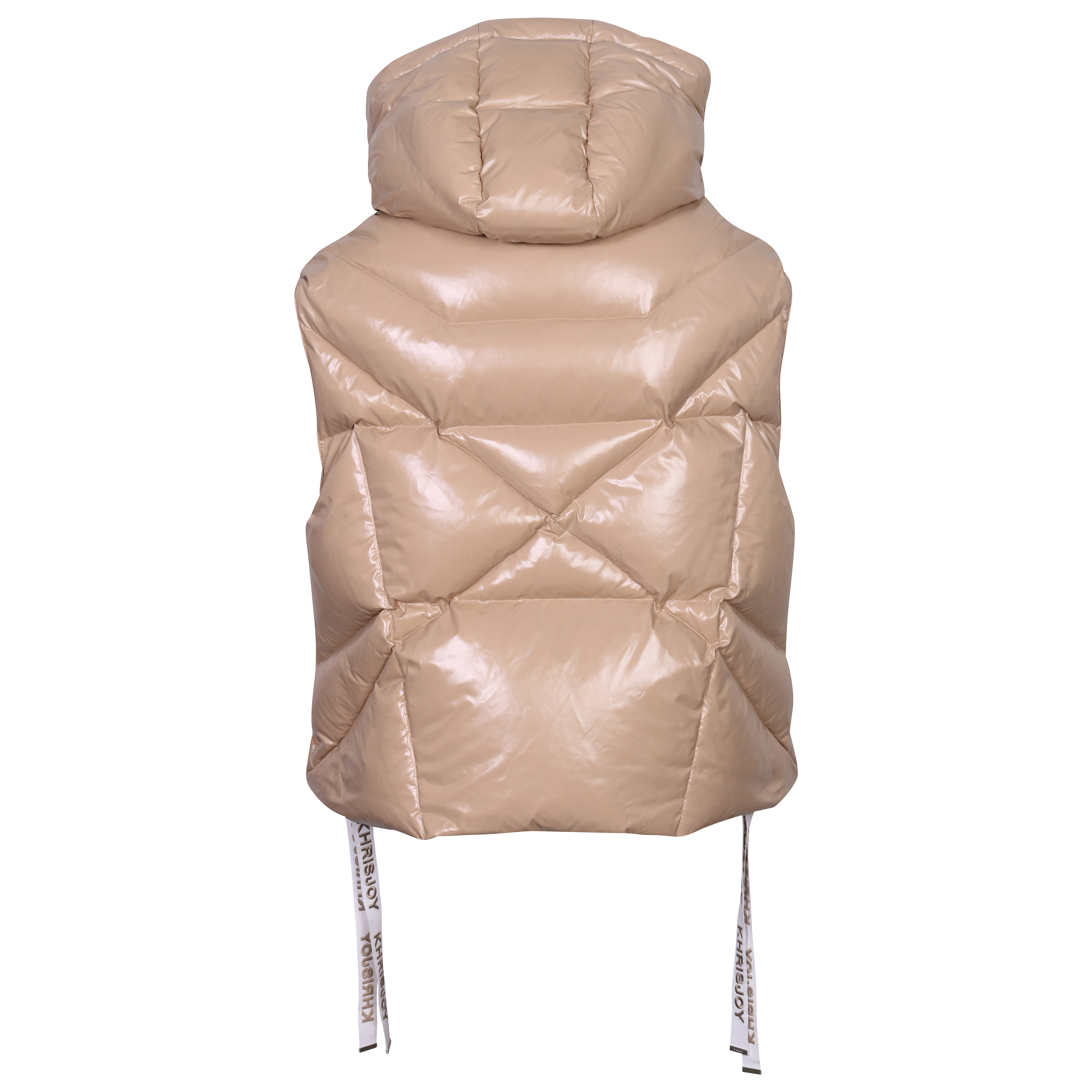 Khrisjoy Iconic Puffer Vest in Shiny Champagne XS / 00