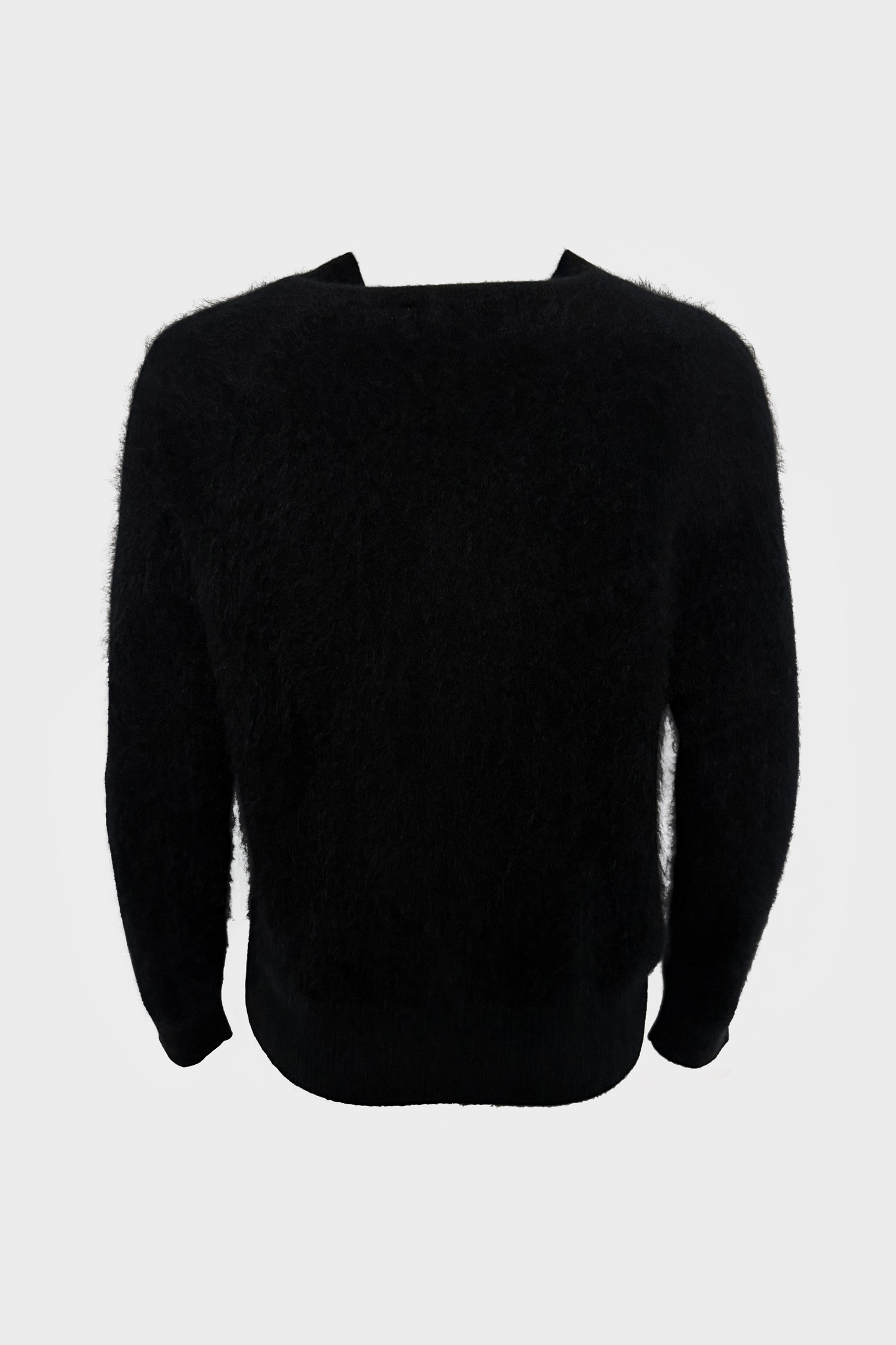 FLONA Cropped Brushed Cashmere Sweater in Black FLONA Cropped Brushed Cashmere Sweater in Black
