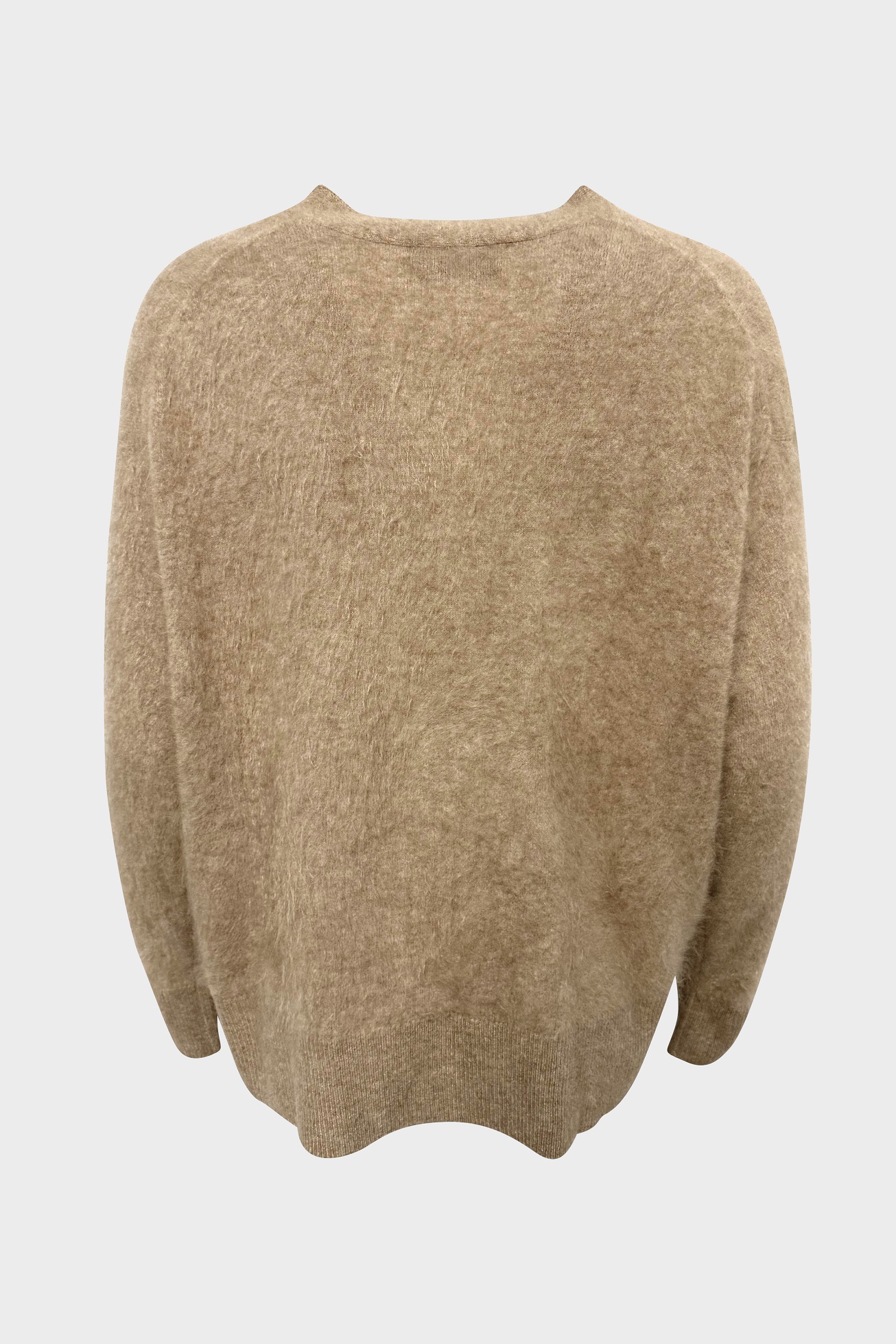 FLONA Oversize Brushed Cashmere Cardigan in Beige