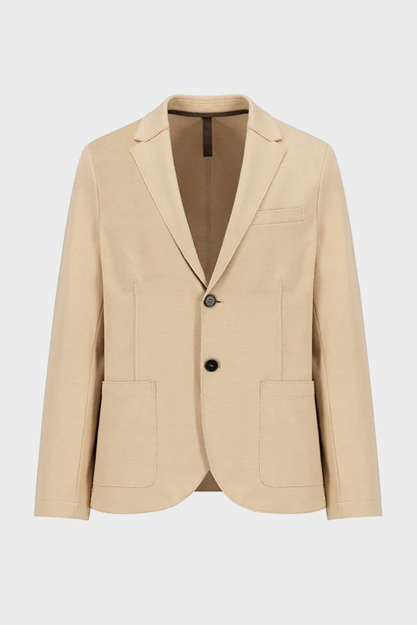 HARRIS WHARF LONDON Stretch Piquet Jacket in Almond