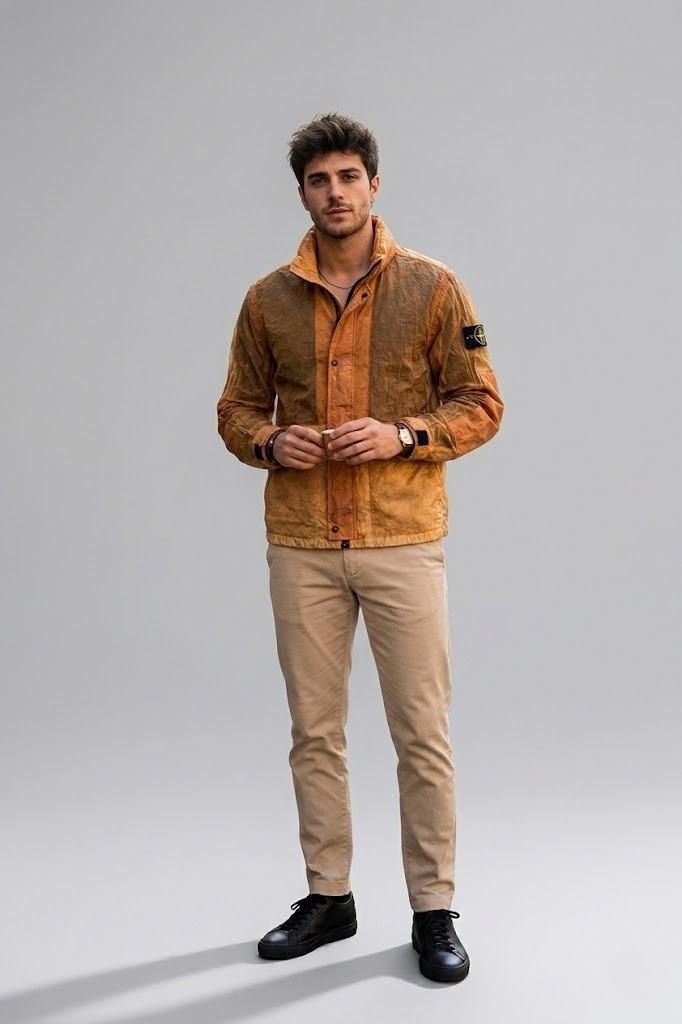 STONE ISLAND Mesh Jacket in Curry