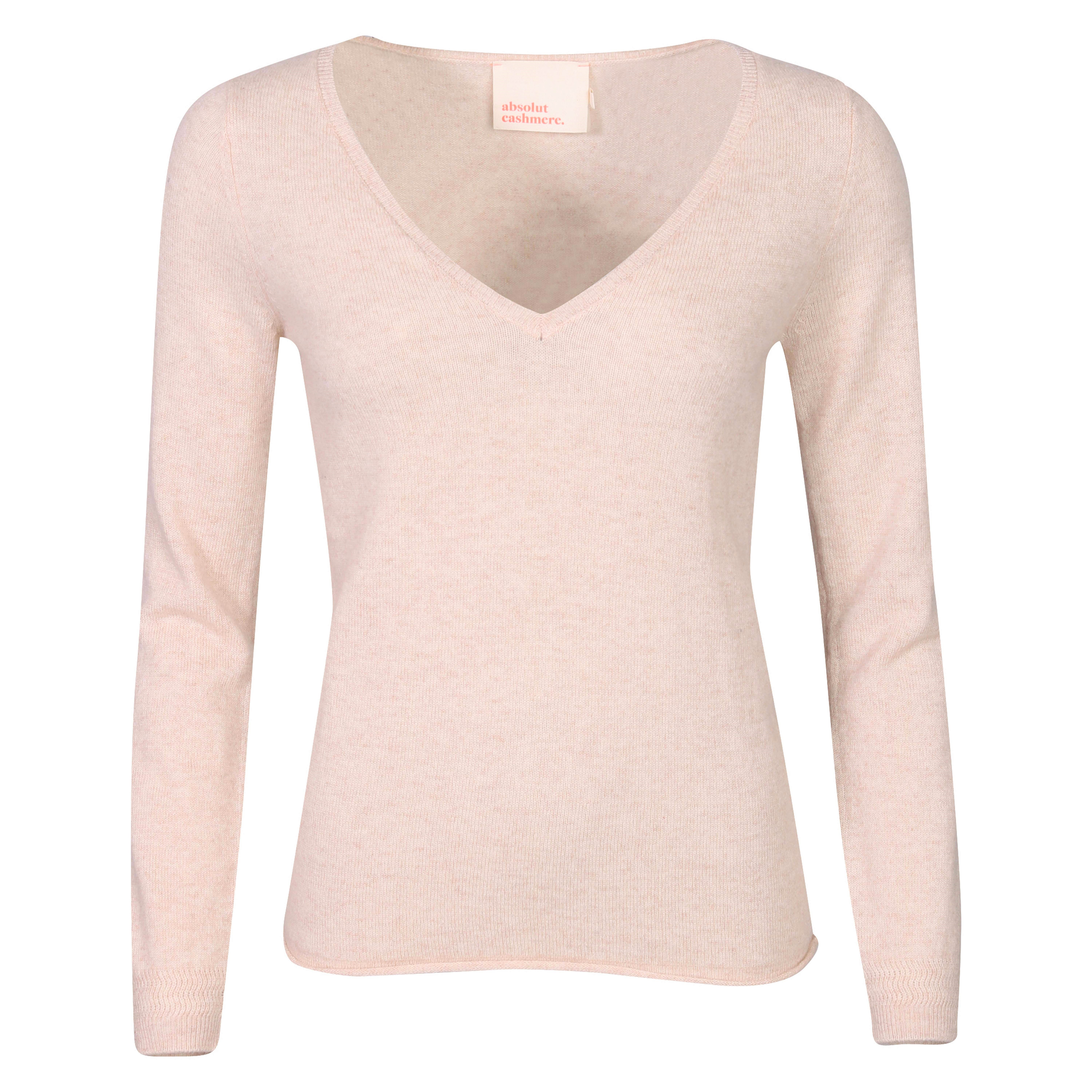 Absolut Cashmere Fitted V-Neck Sweater Arielle in Beige L