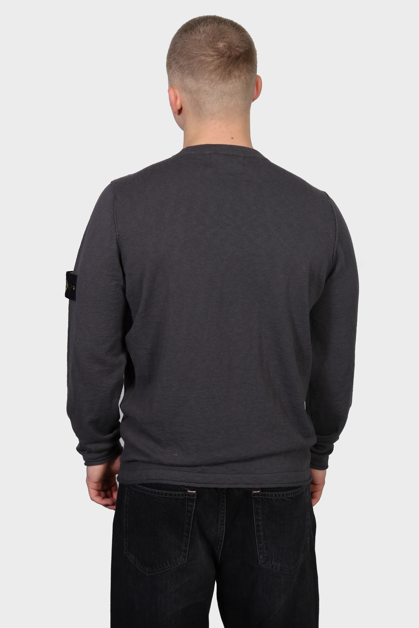 STONE ISLAND Summer Knit Pullover in Dark Grey STONE ISLAND Summer Knit Pullover in Dark Grey