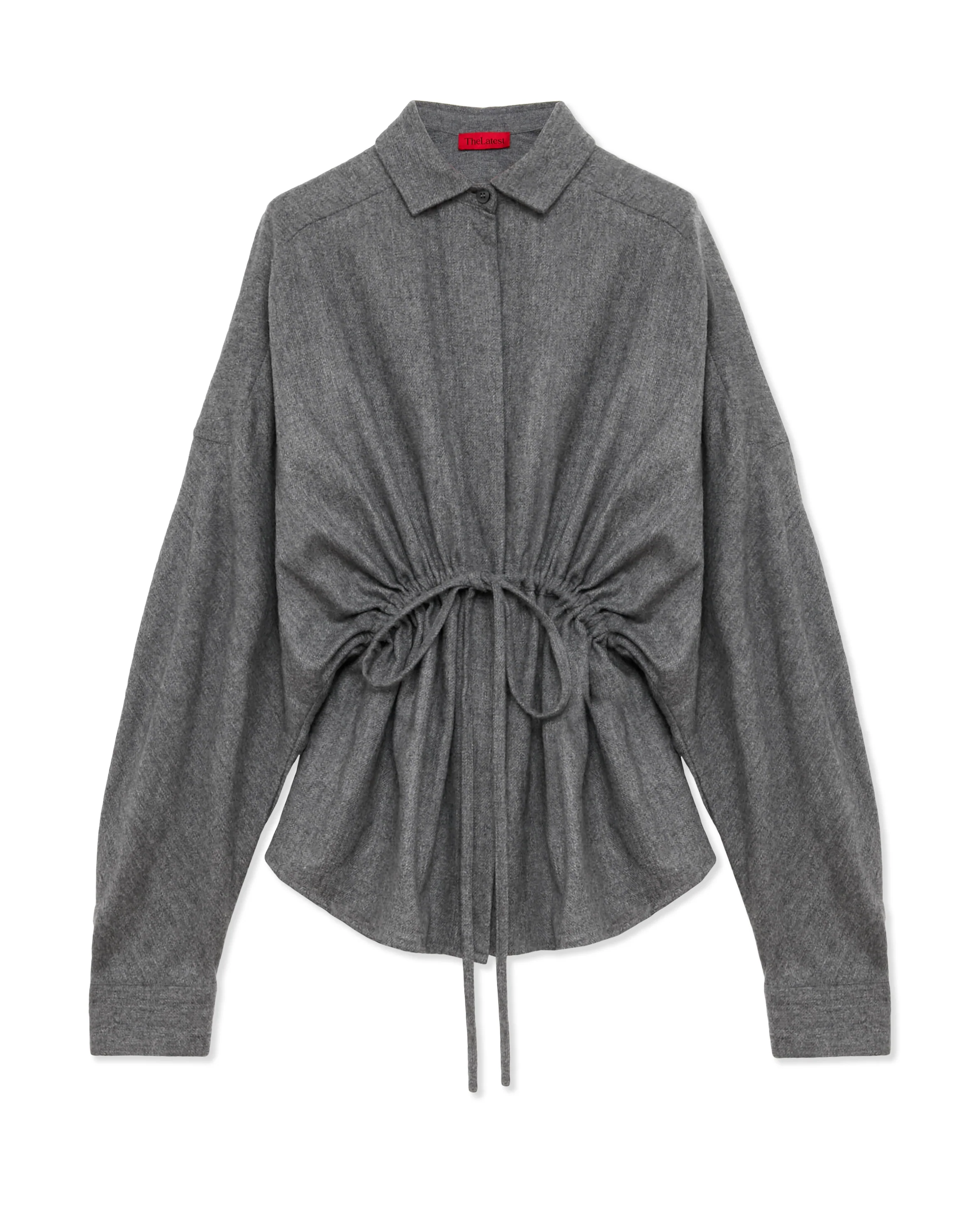 THE LATEST Wool Oversize Shirt in Dark Grey