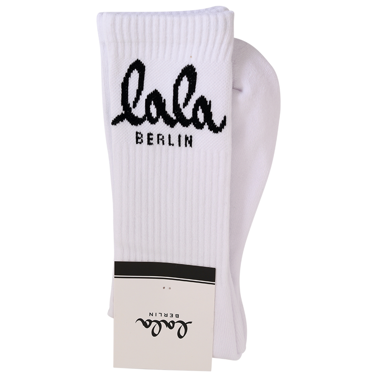 Lala Berlin Socks Sanny White Black Logo