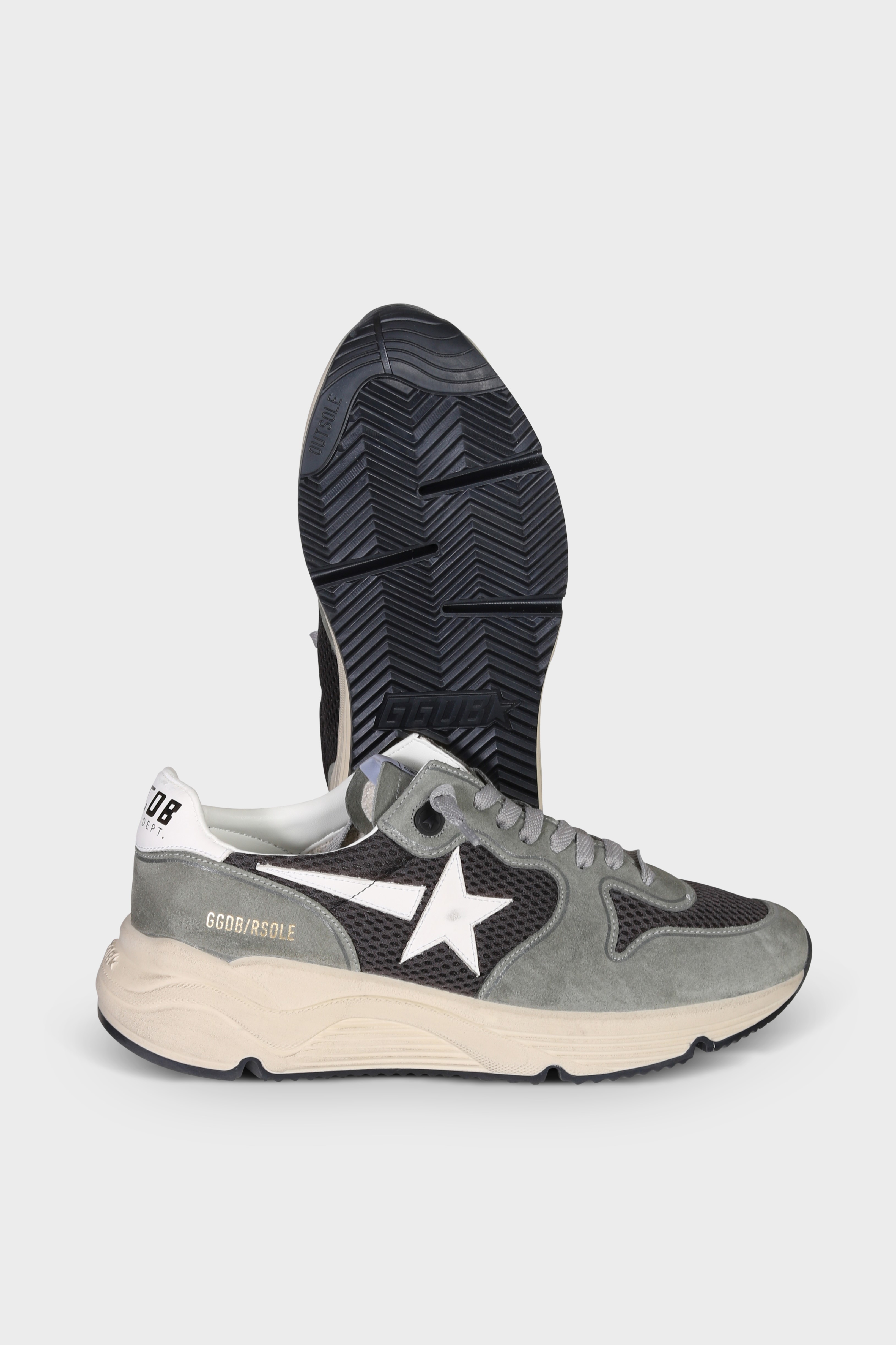 GOLDEN GOOSE Running Net in Green/Grey/White