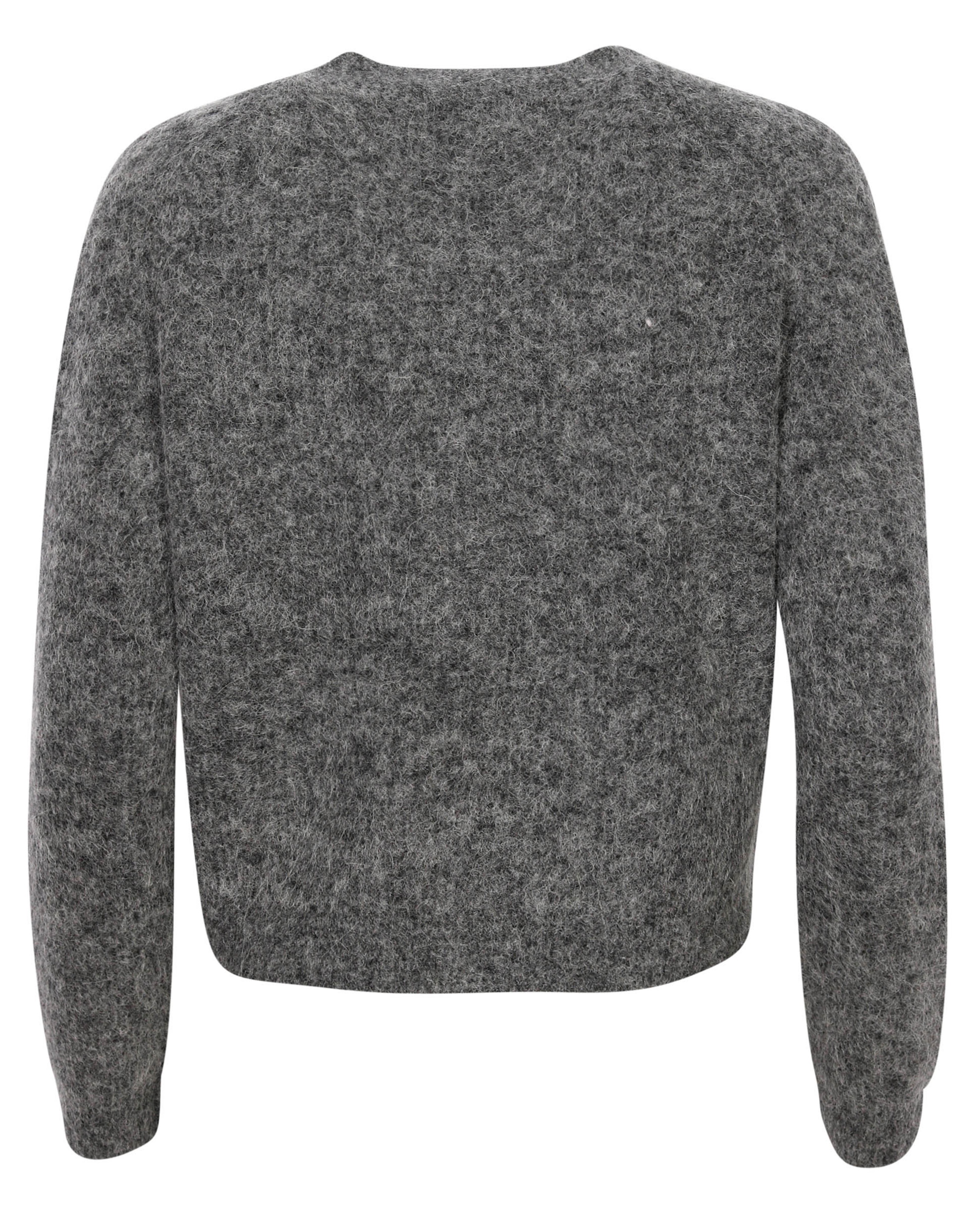 Ganni Wool Cardigan Dark Grey Melange