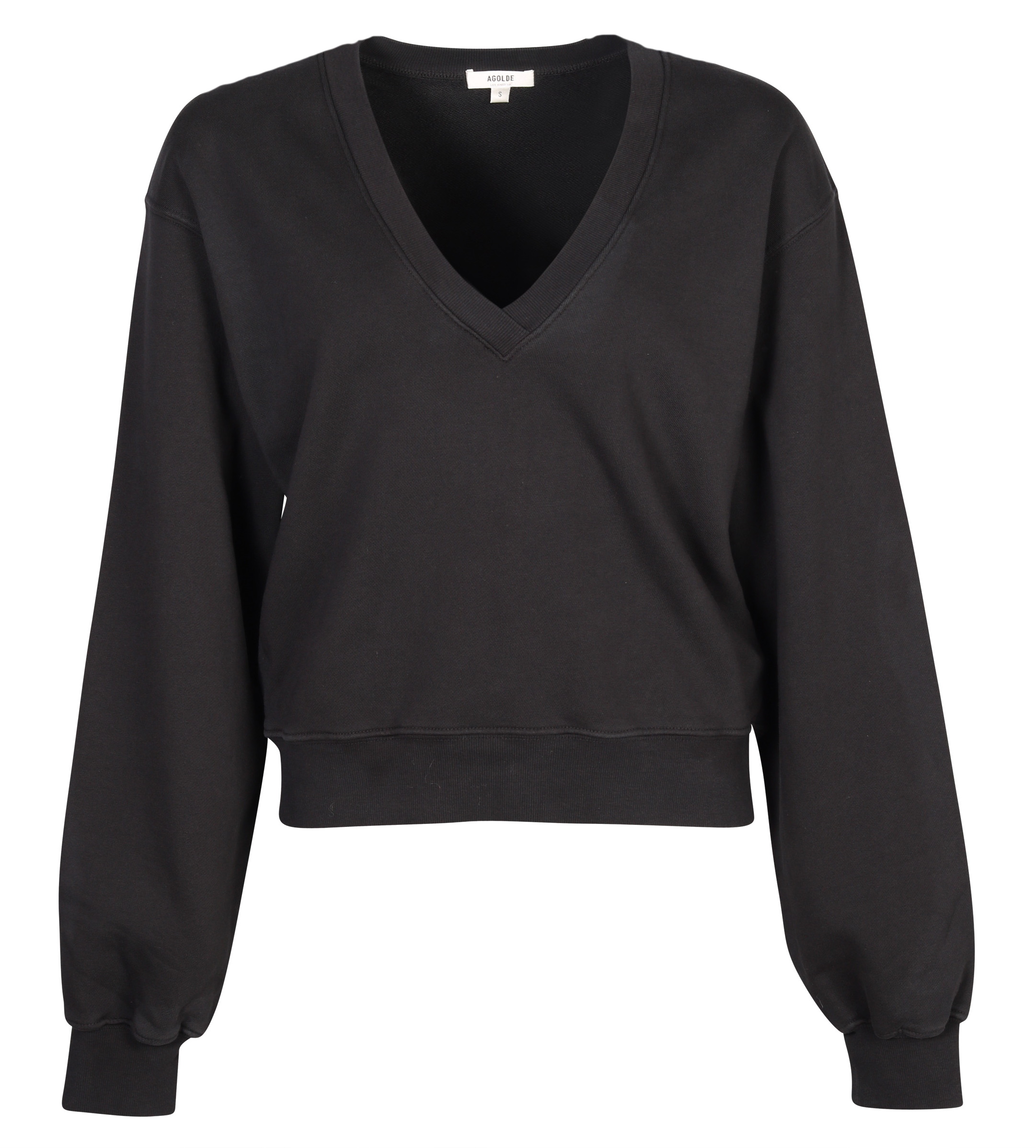 Agolde Balloon V-Neck Sweatshirt Black