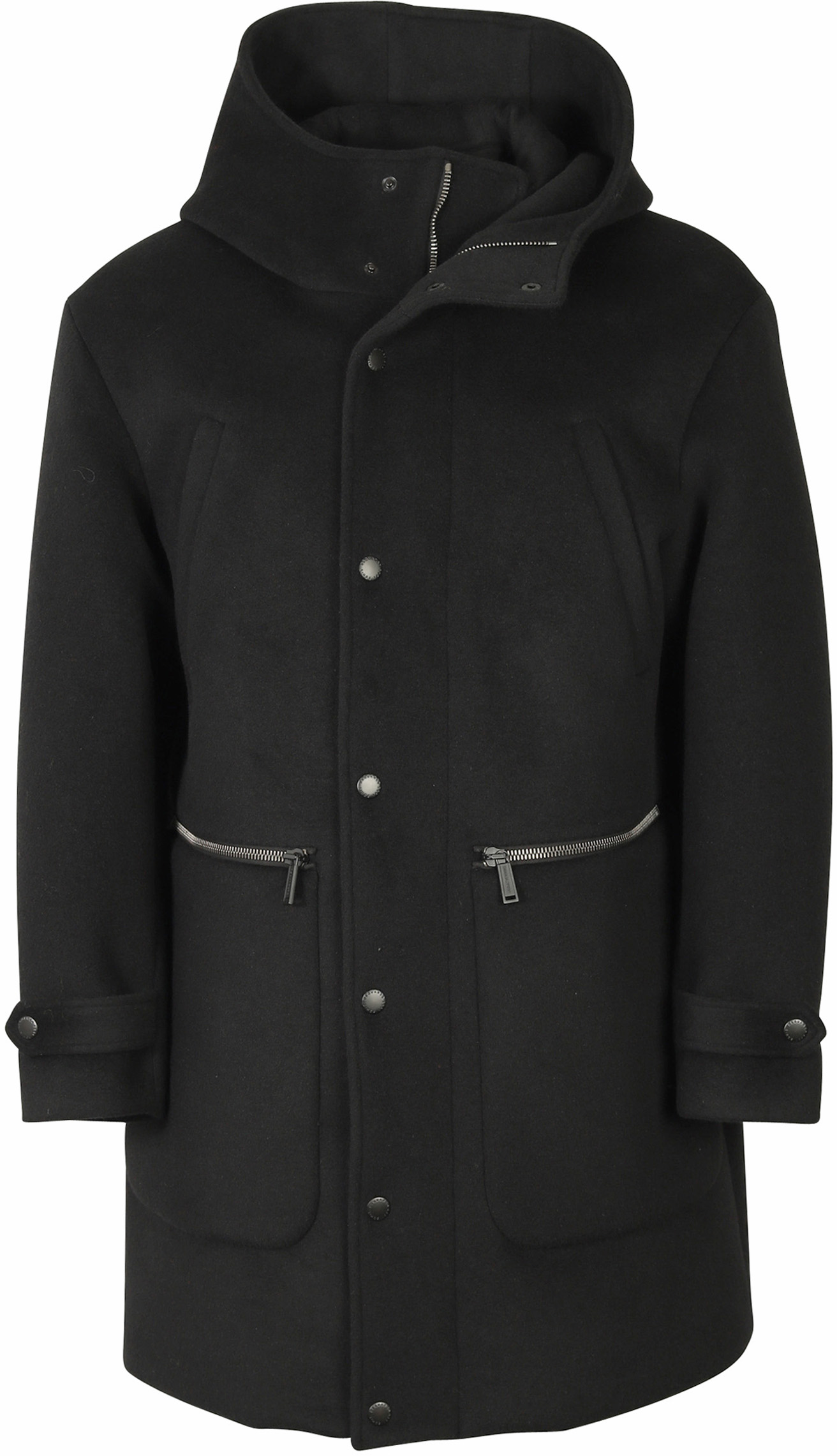 Dsquared Hooded Wool Coat Black