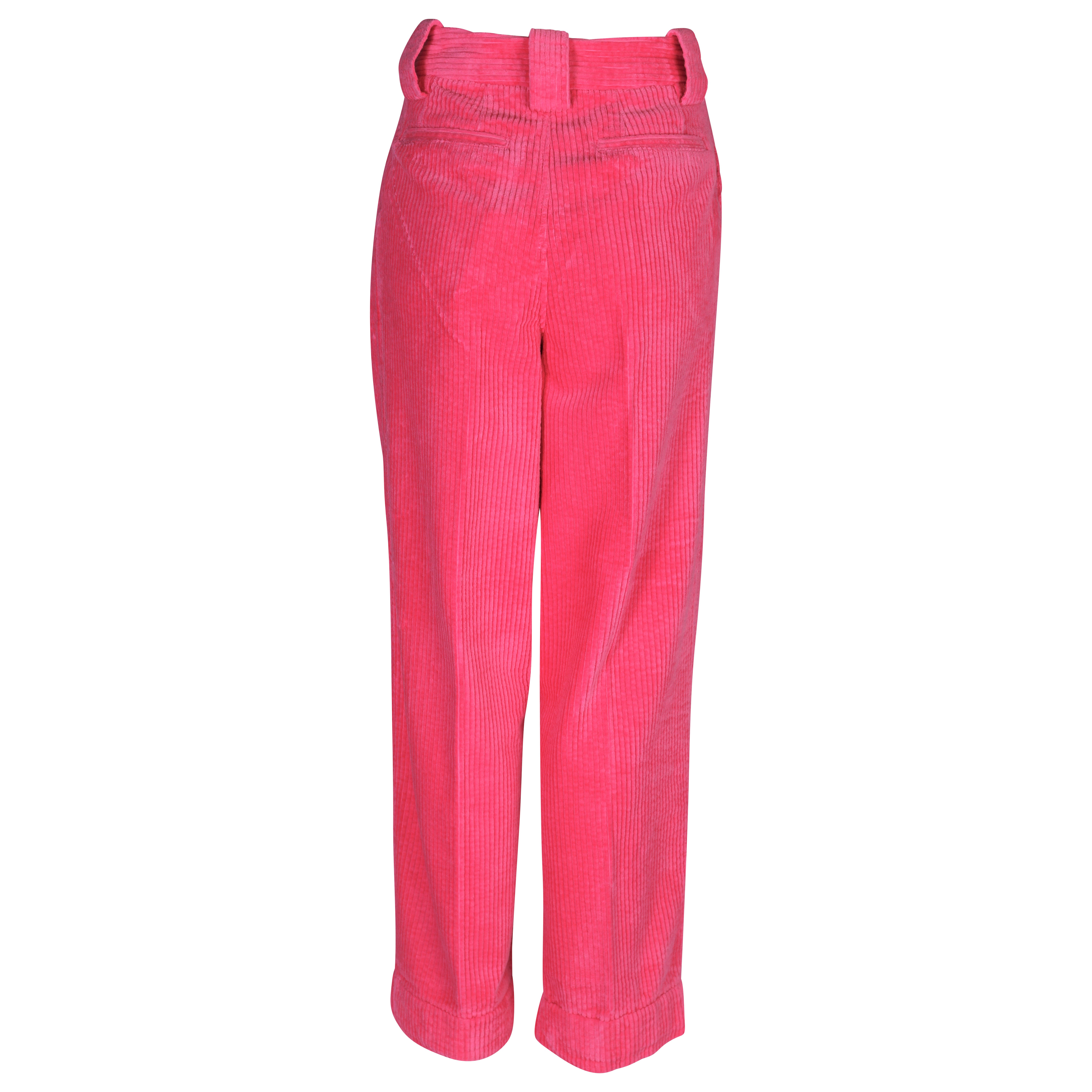 Ganni Loose Fit Mid Waist Pant in Carmine Rose