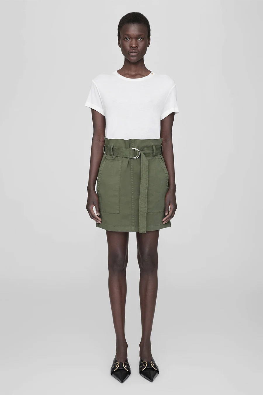 ANINE BING Aveline Skirt in Army Green XS