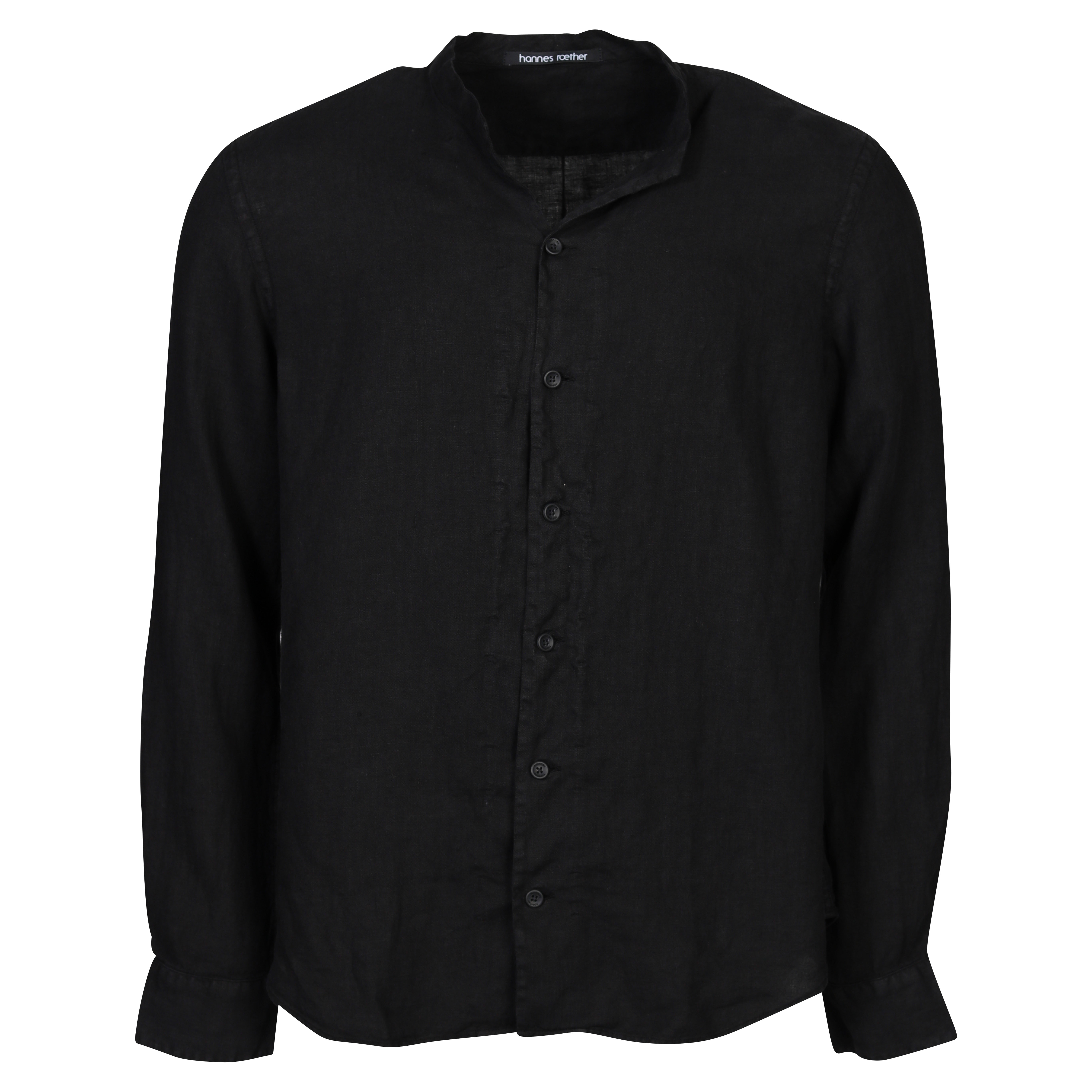 Hannes Roether Linen Shirt in Black
