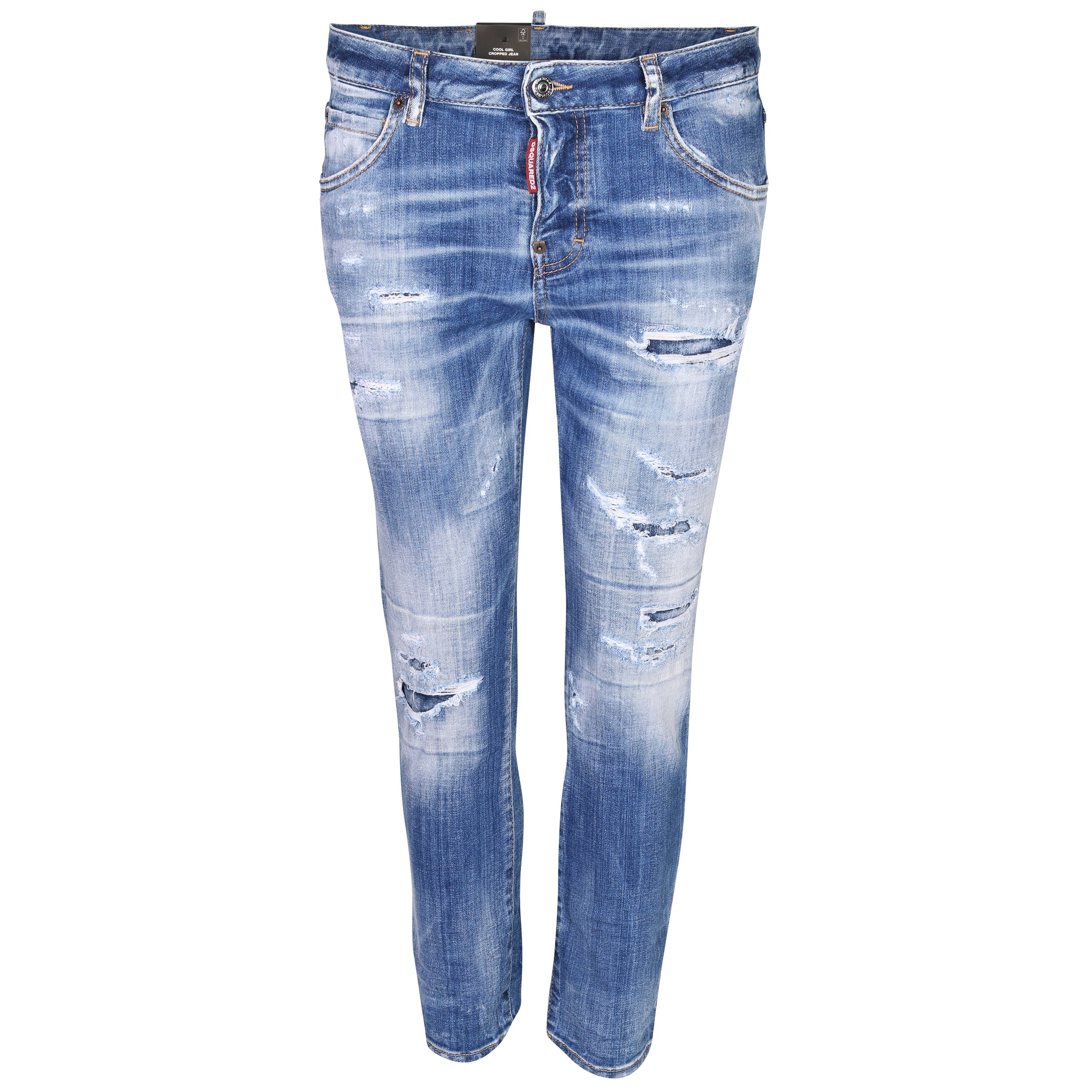 Dsquared Cool Girl Cropped Jean in Blue Washed