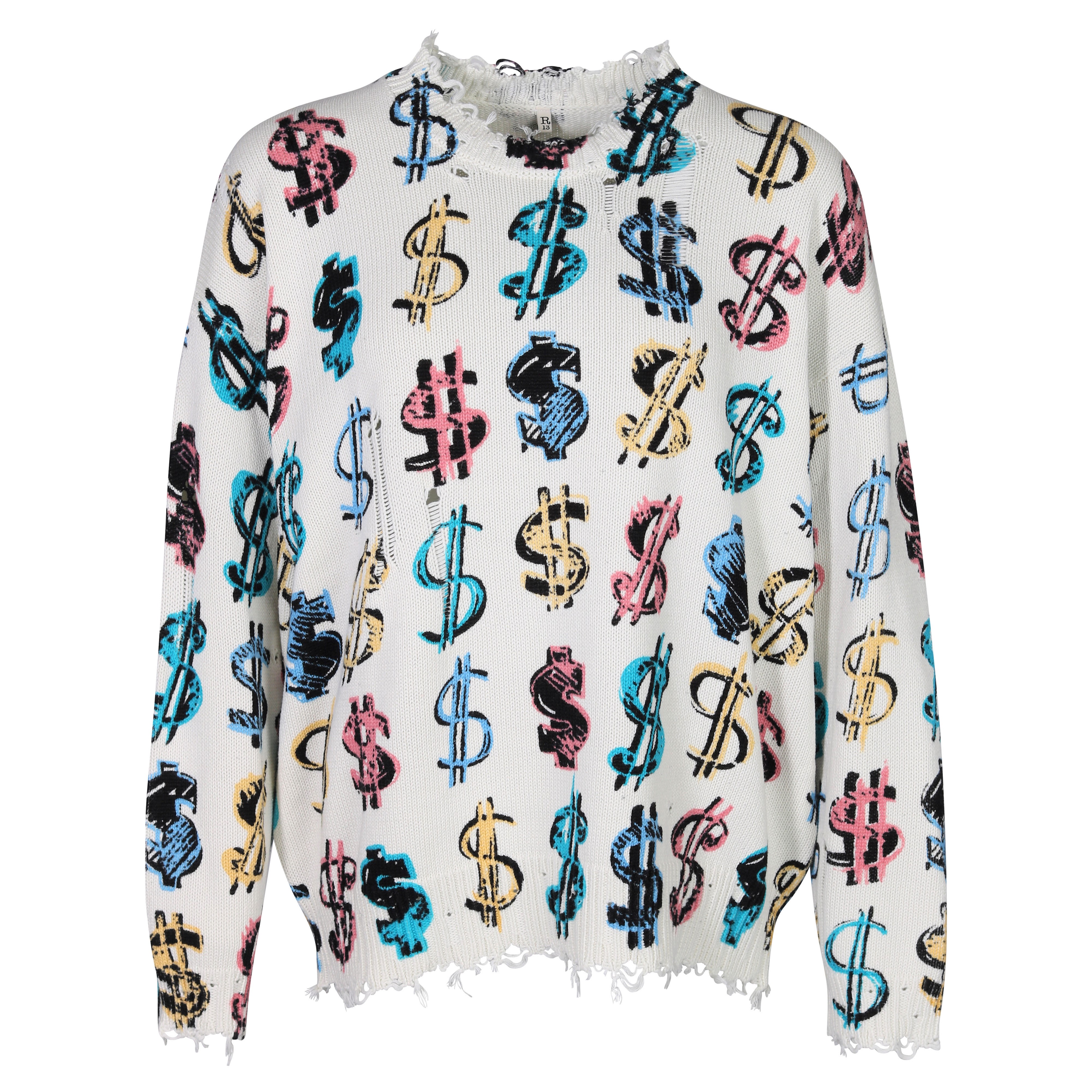 R13 Dollar Sign Sweater Multicolour