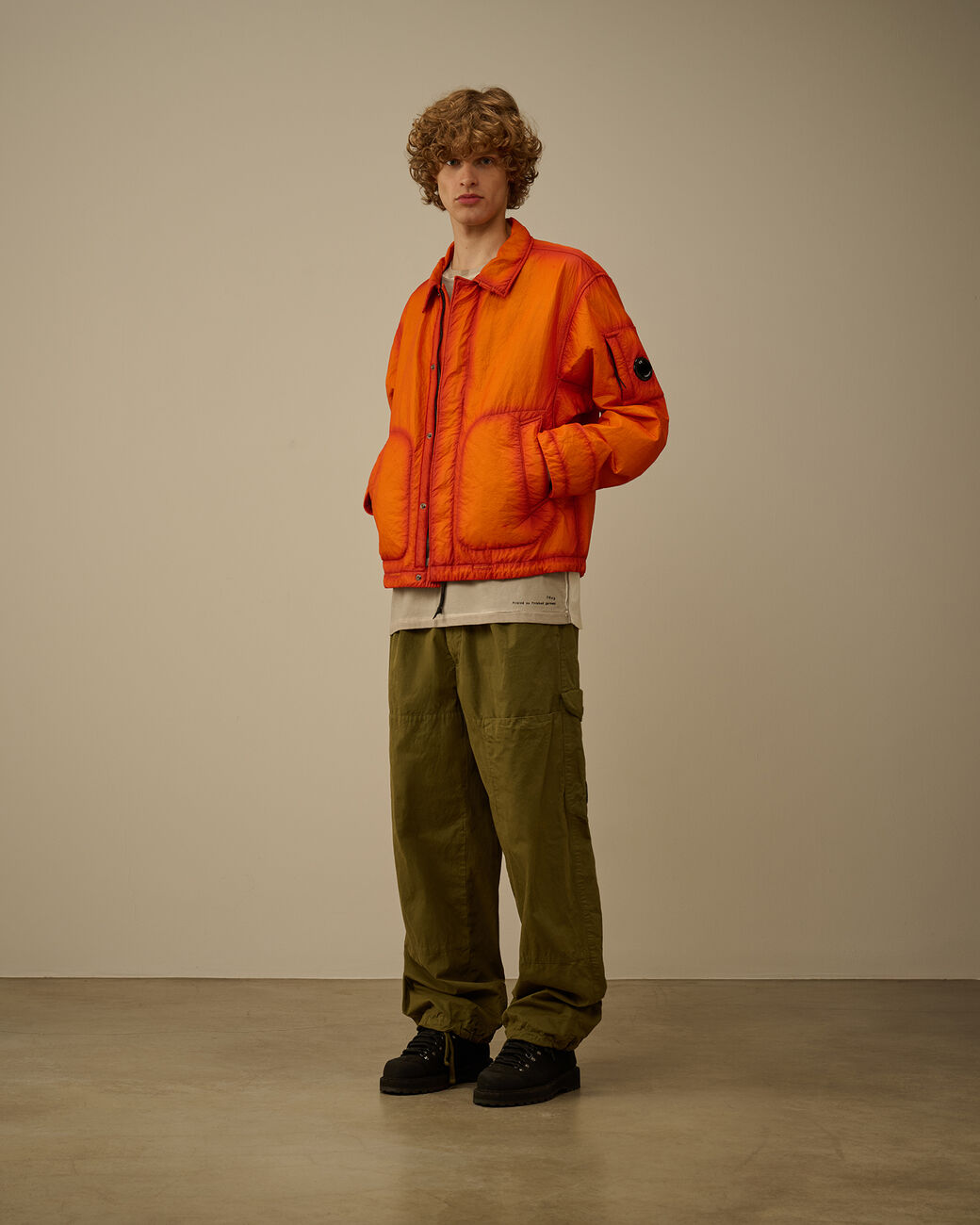 C.P. COMPANY Feltro Bi-Film Short Jacket in Russet Orange