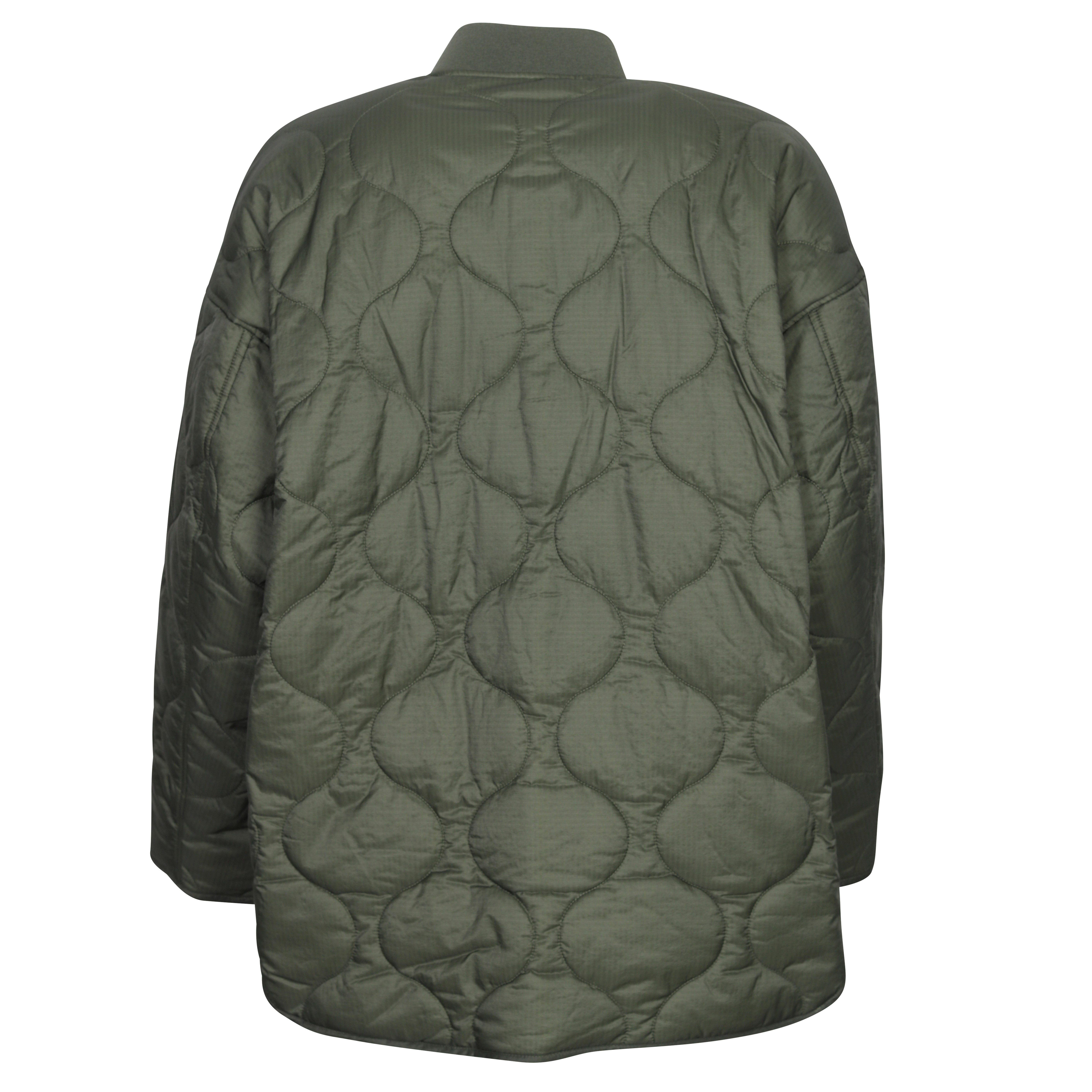 Closed Light Weight Nylon Jacket in Army Green