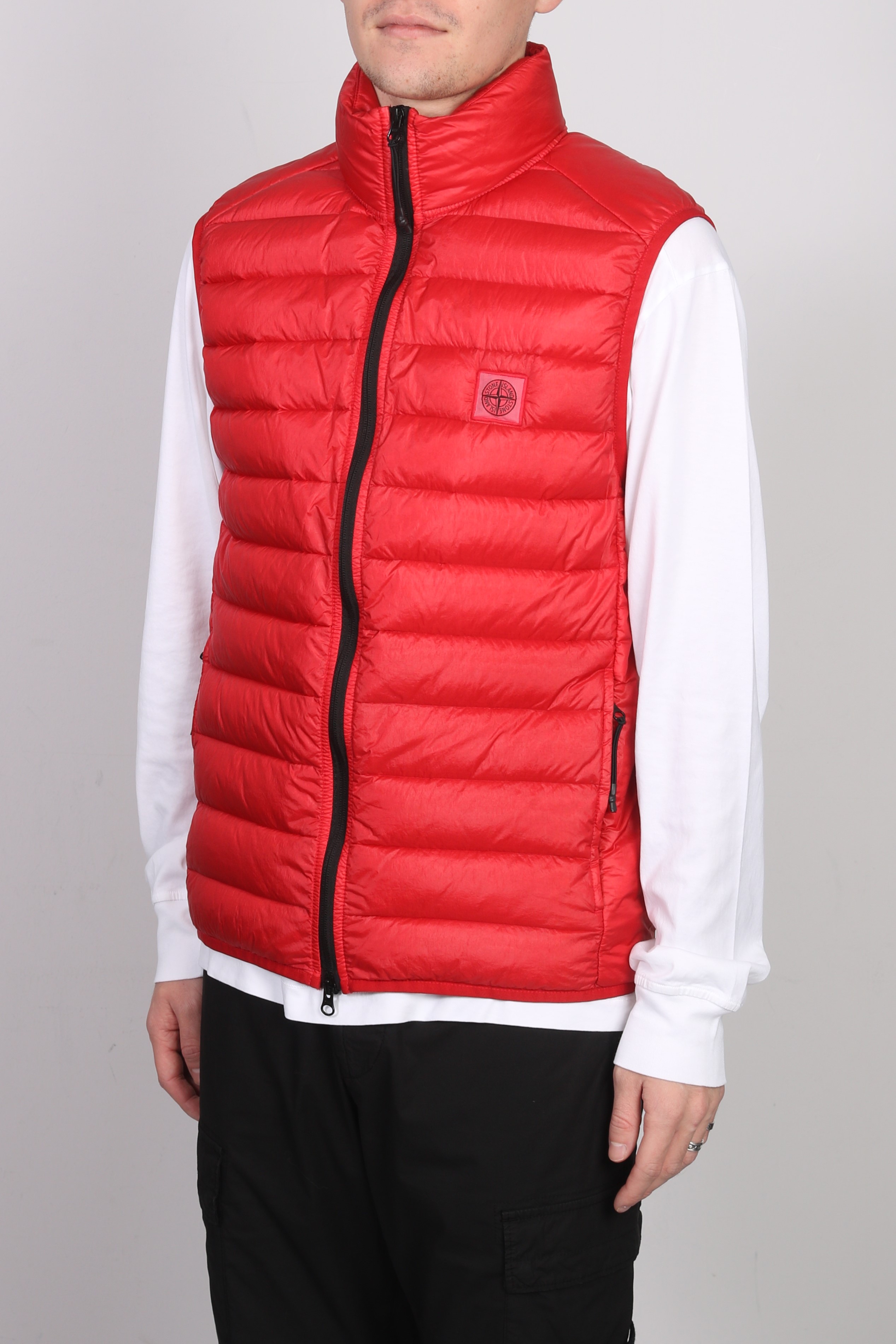 STONE ISLAND Down Vest in Red 2XL