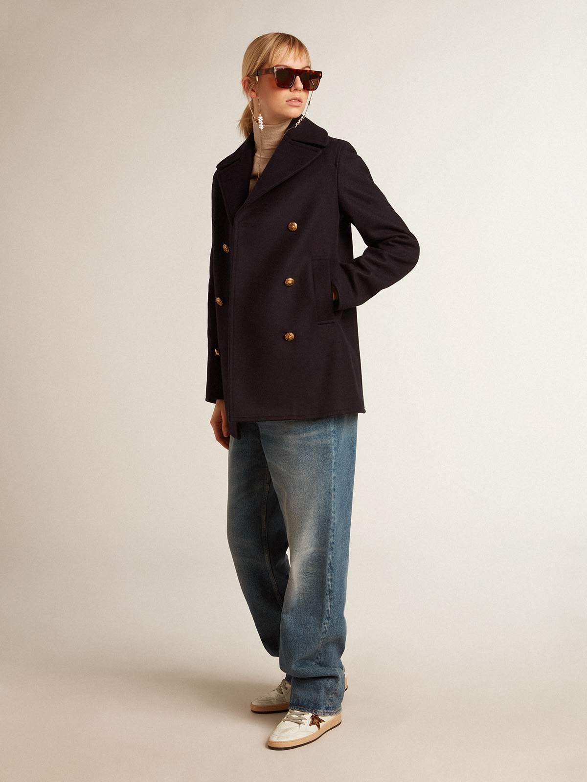 GOLDEN GOOSE Peacoat in Navy