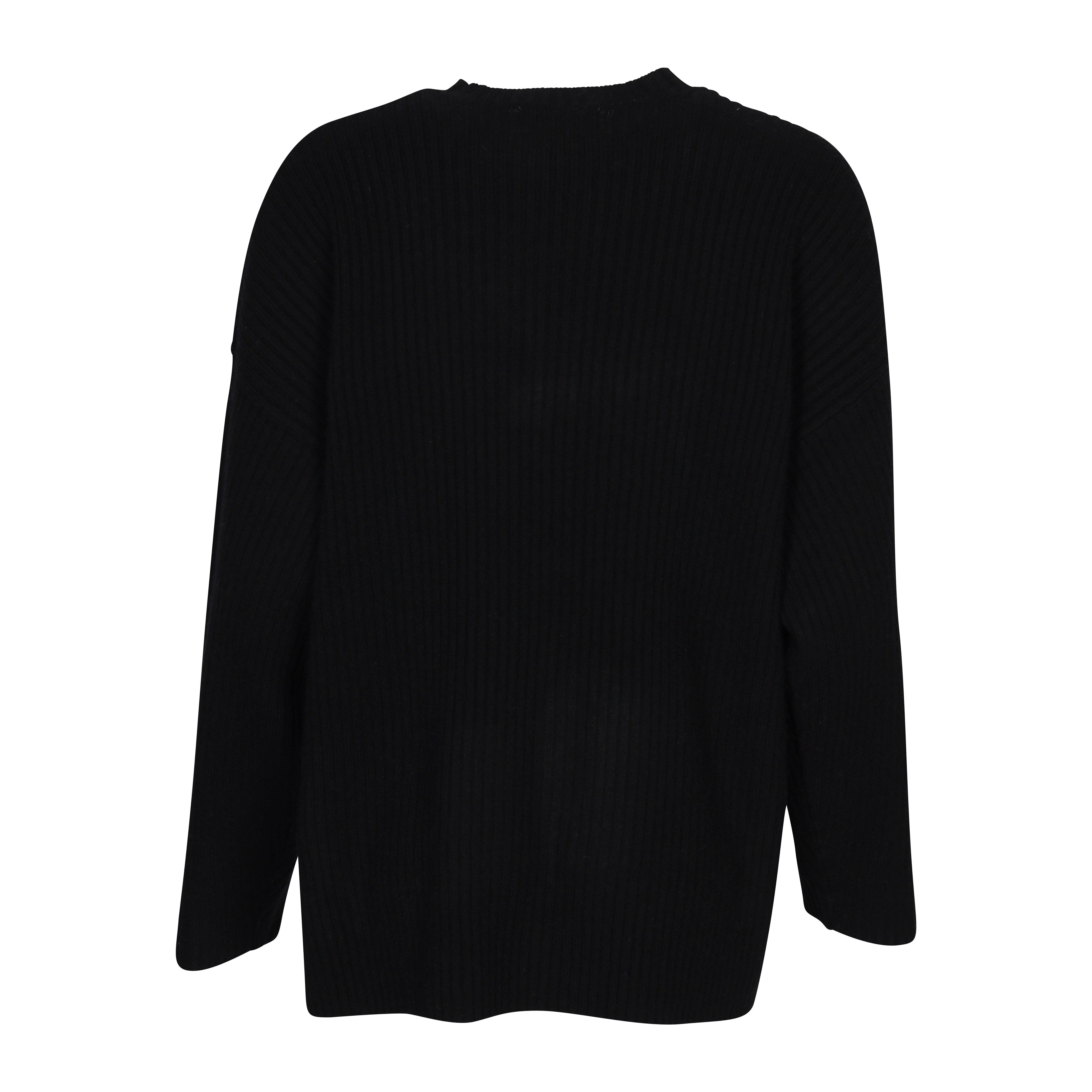 Flona Cashmere Rib Pullover in Black