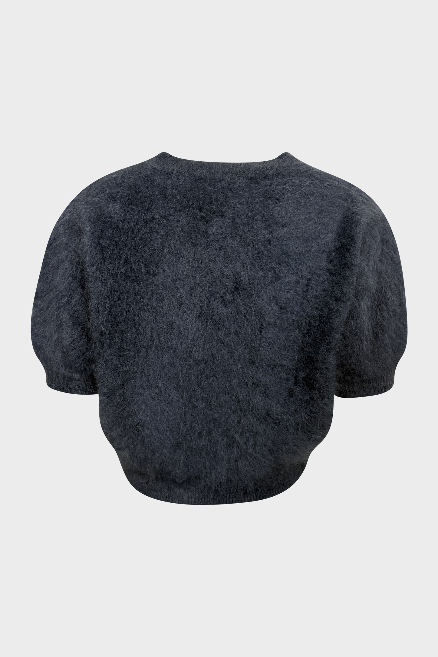 LISA YANG Brushed Cashmere Short Sleeve Sweater in Night Fall