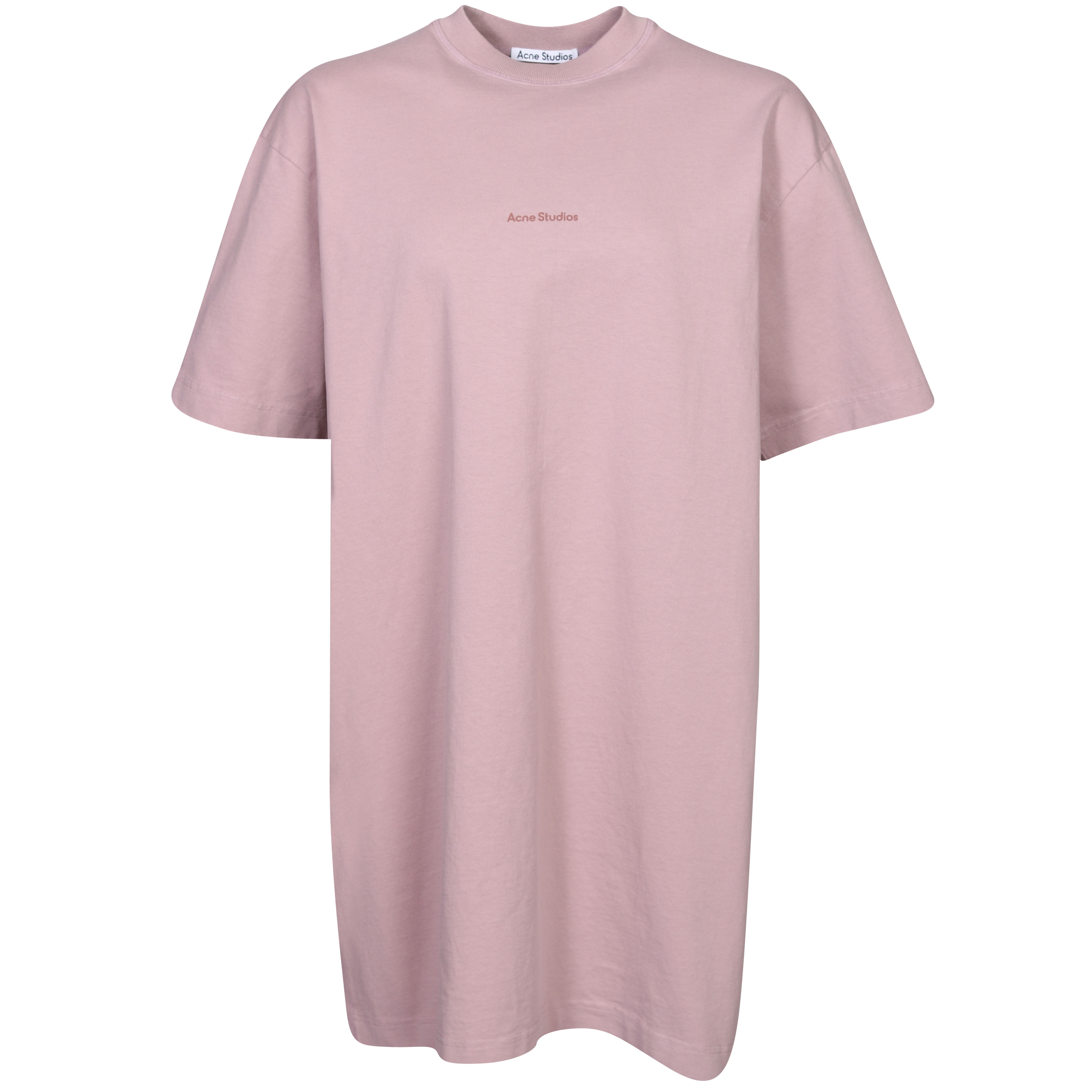 Acne Studios Cotton T-Shirt Dress in Mauve Pink S