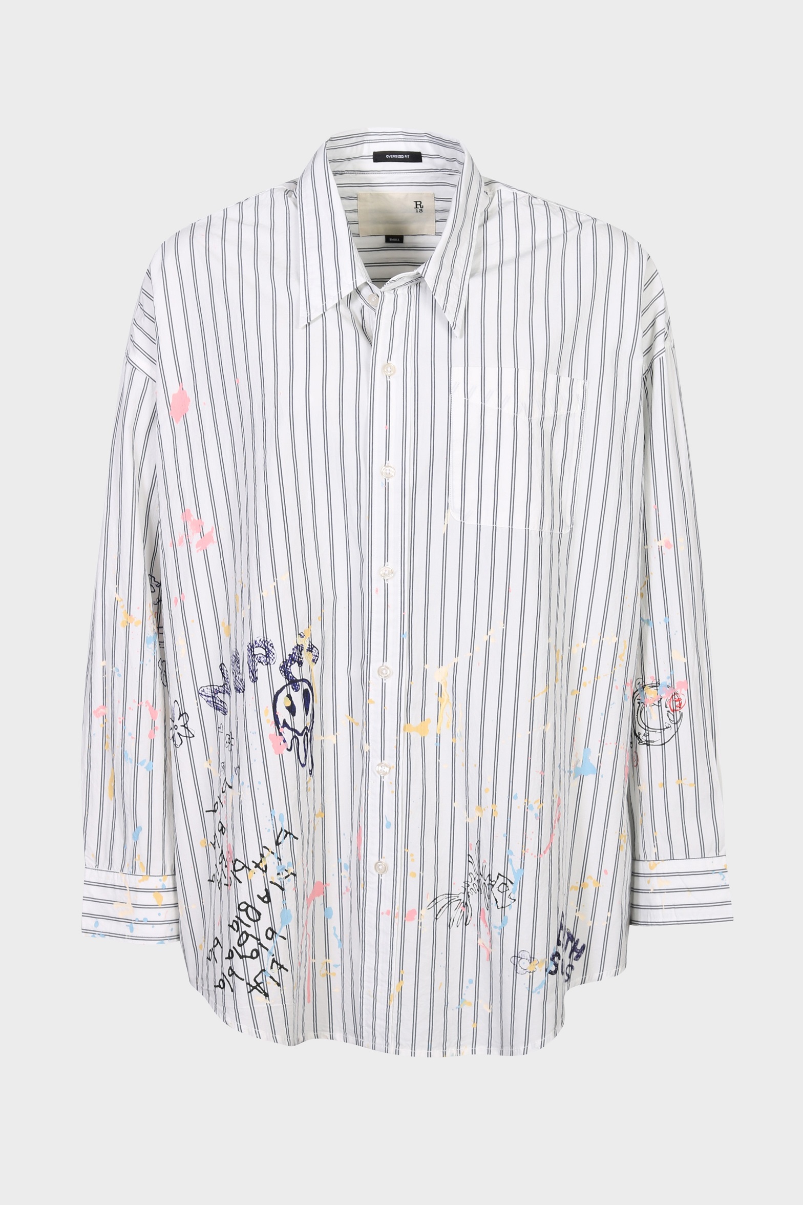 R13 Drop Neck Shirt Scribbles