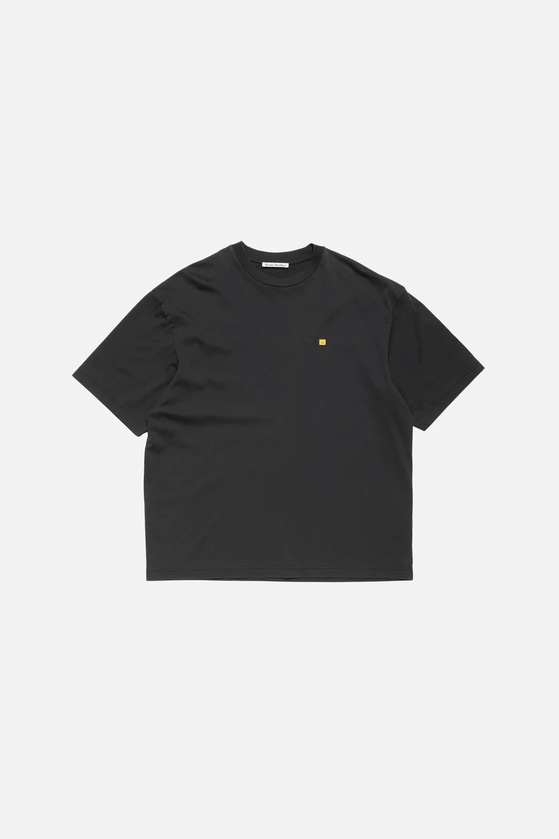 ACNE STUDIOS Face T-Shirt in Black/Yellow Logo