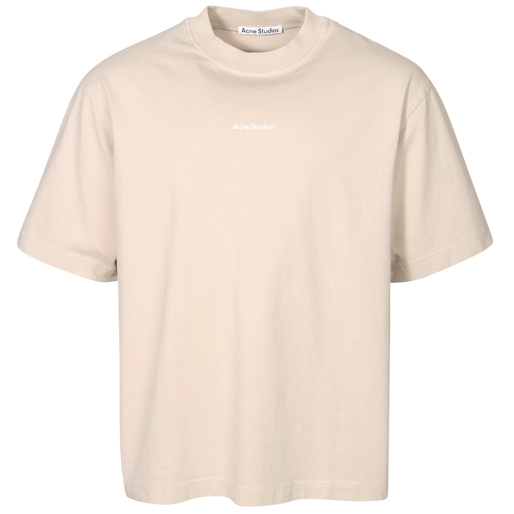 ACNE STUDIOS Loose Fit Stamp T-Shirt in Champagne Beige XL