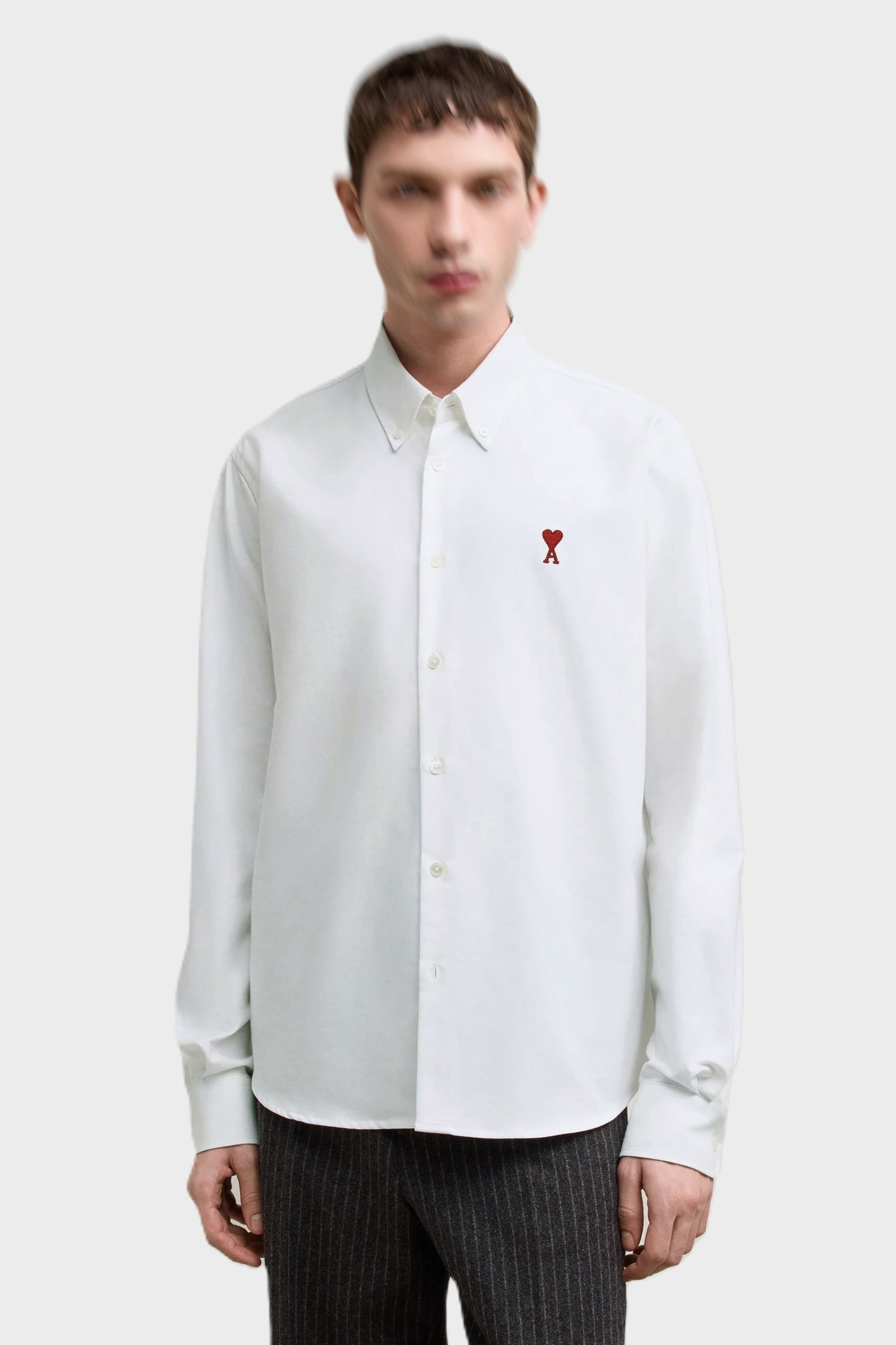 AMI PARIS Classic Fit Oxford Shirt in Natural White XXL