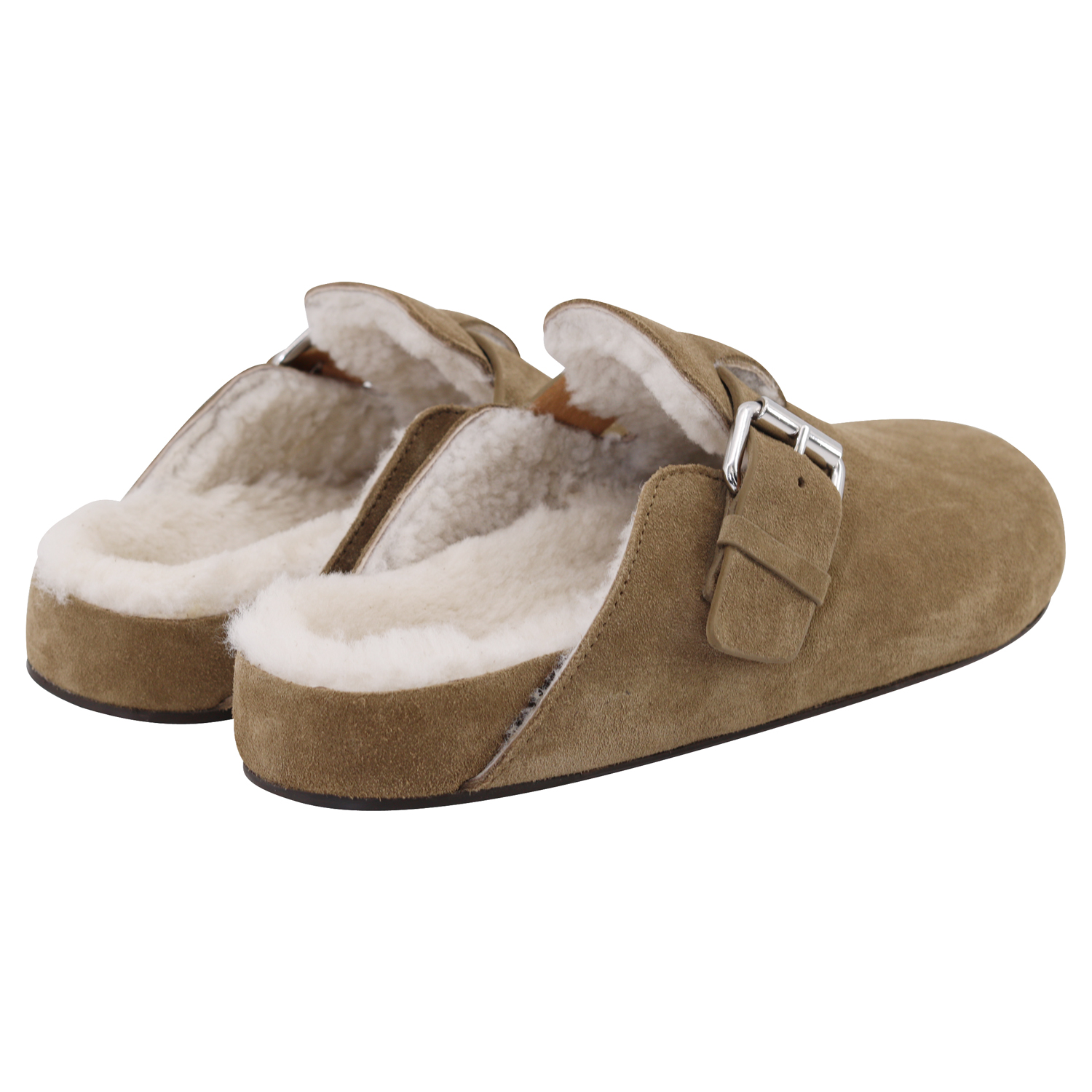 Isabel Marant Shearling Sandals Mirvin Taupe Suede 40