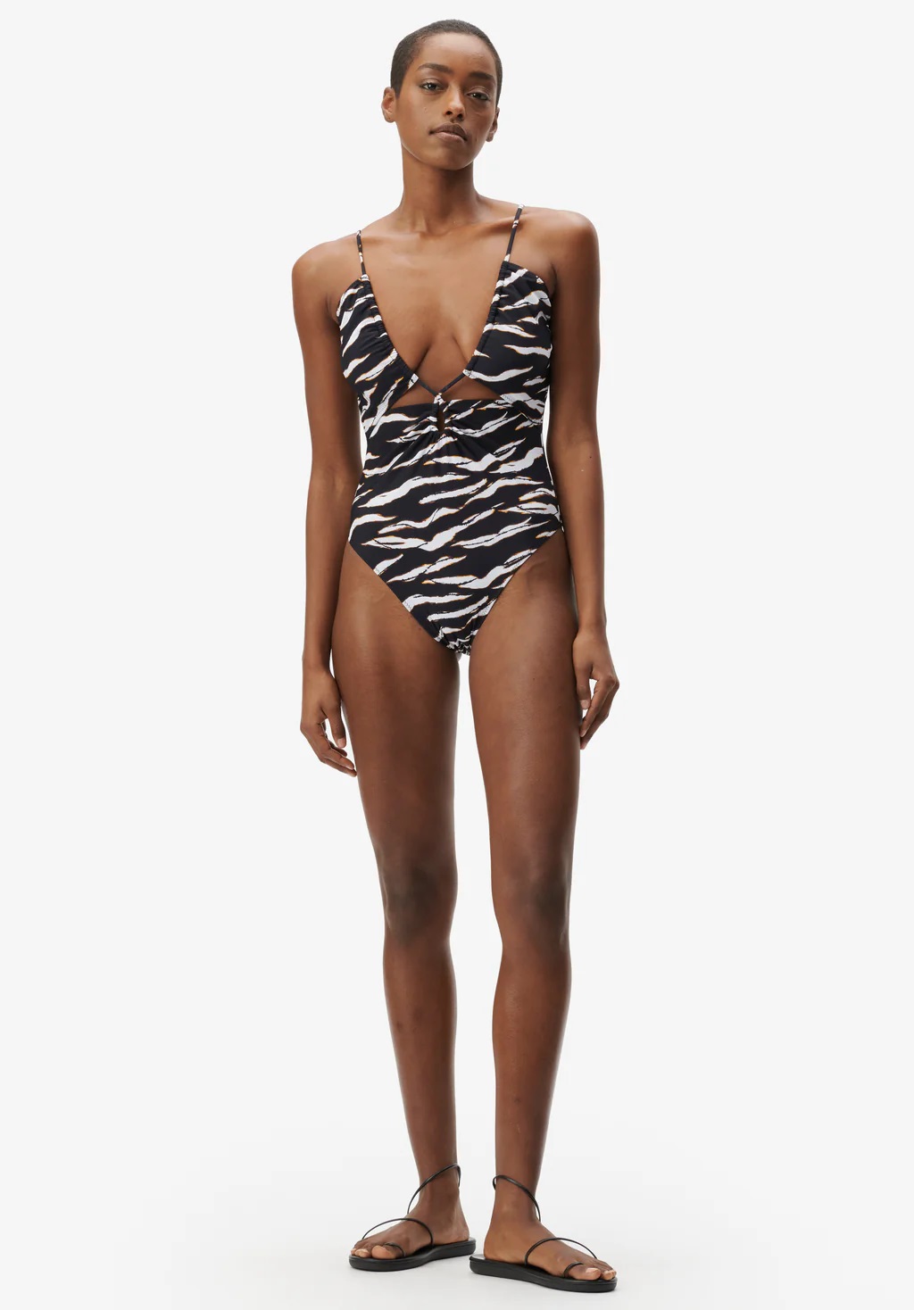 LALA BERLIN Swimsuit Arka in Dark Zebra Wave XS