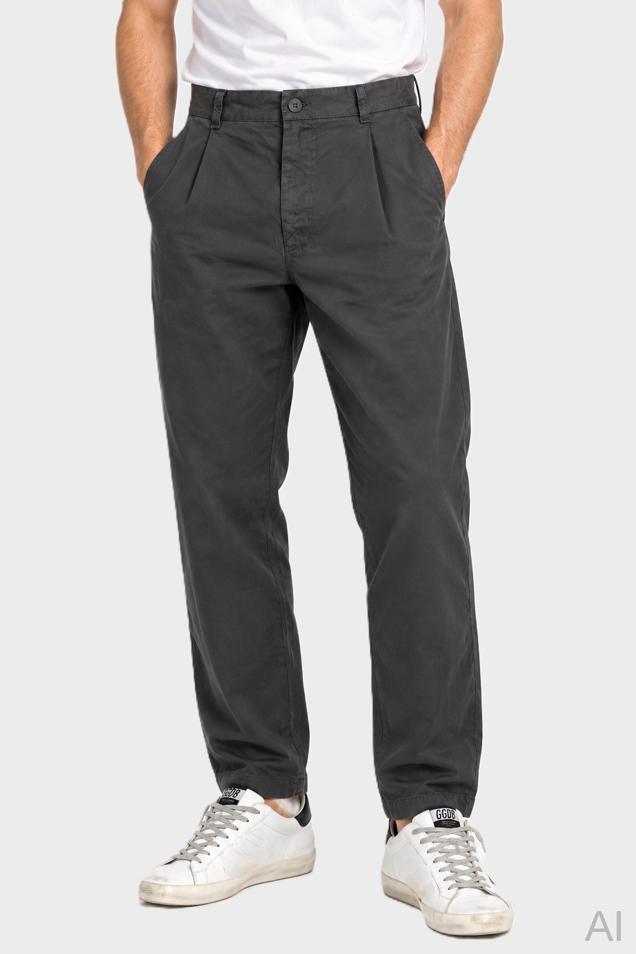 TRANSIT UOMO Cotton Stretch Pant in Charcoal