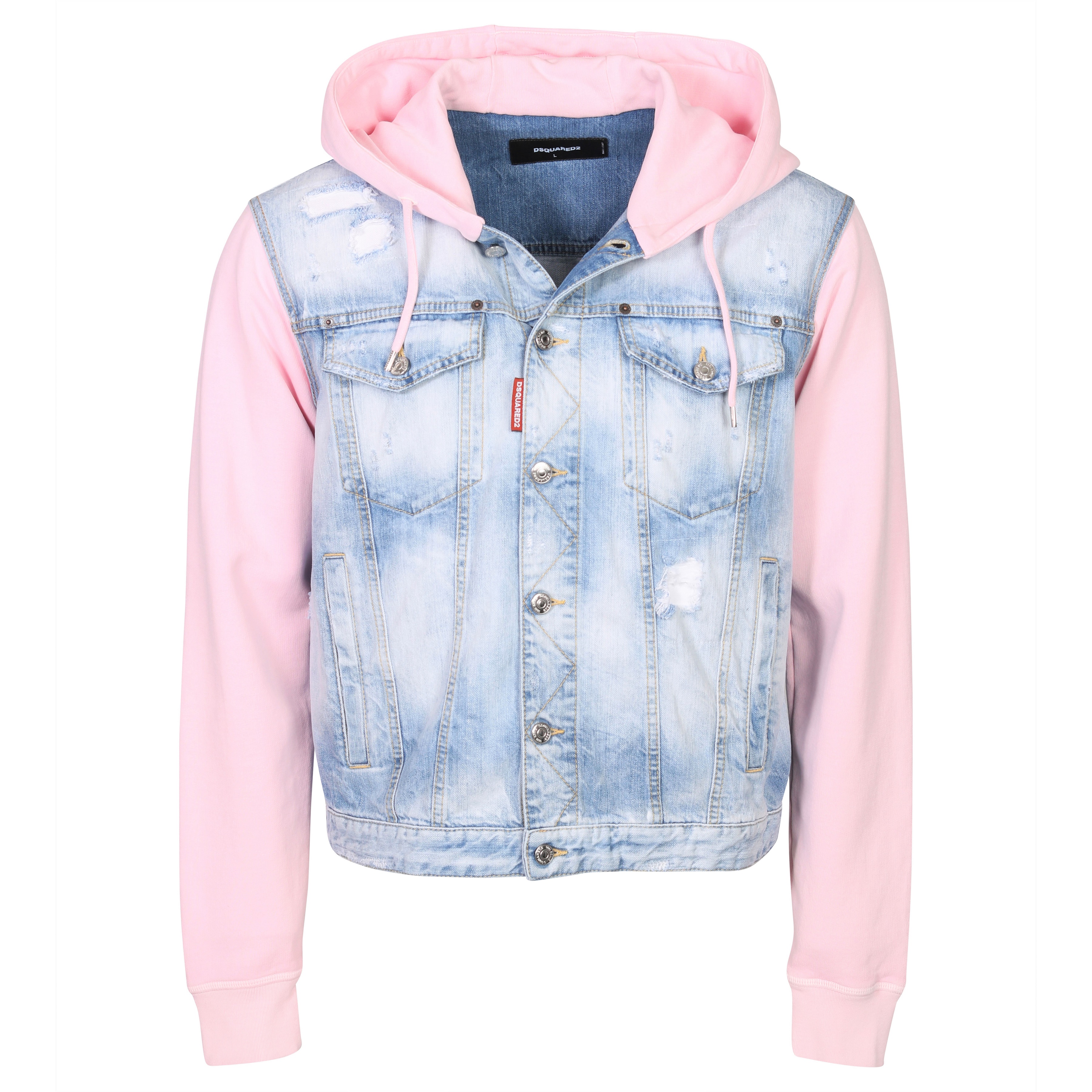 Dsquared Pastel Sky Denim Jacket Light Blue Washed / Rosa
