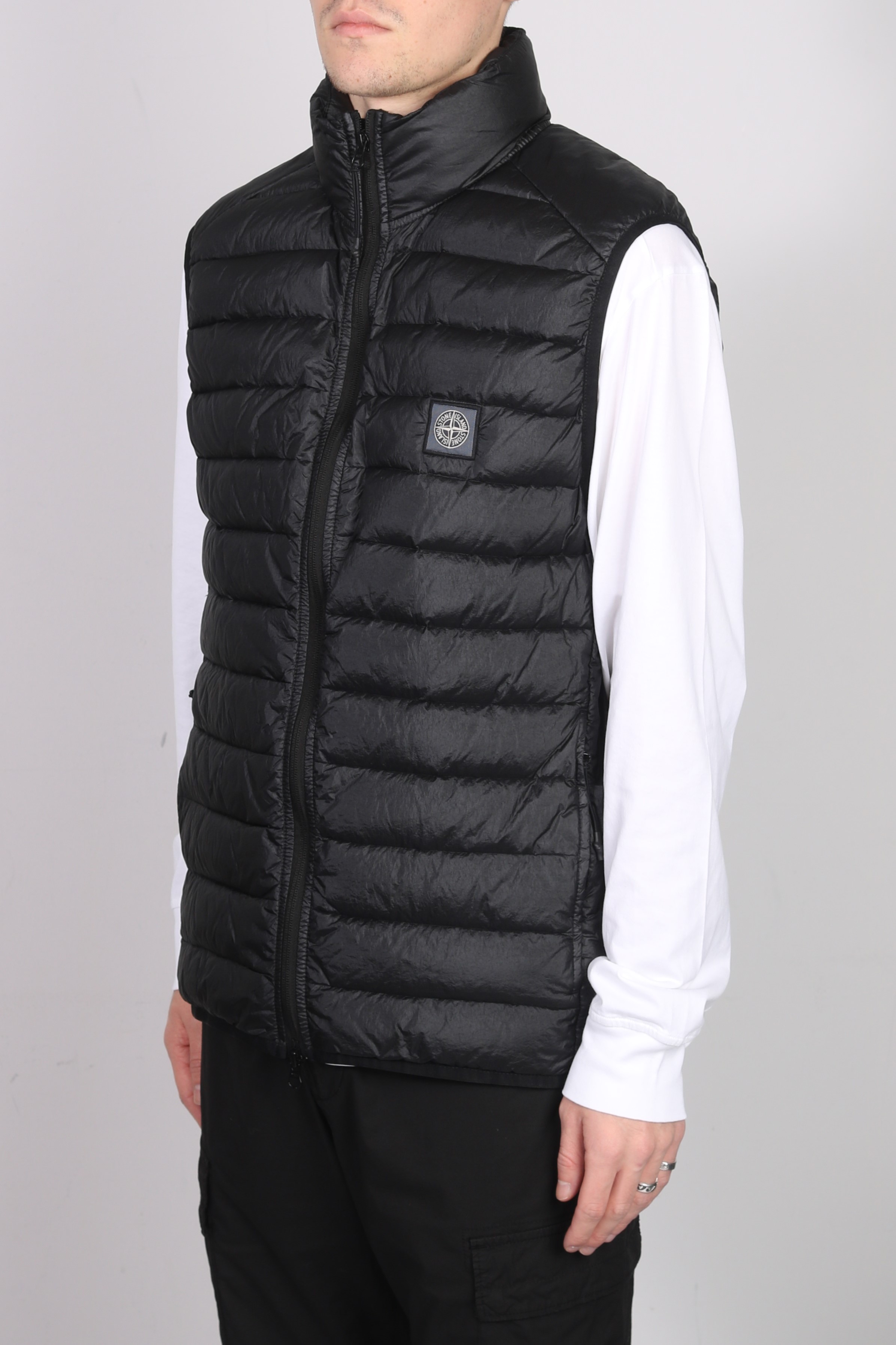 STONE ISLAND Down Vest in Black M