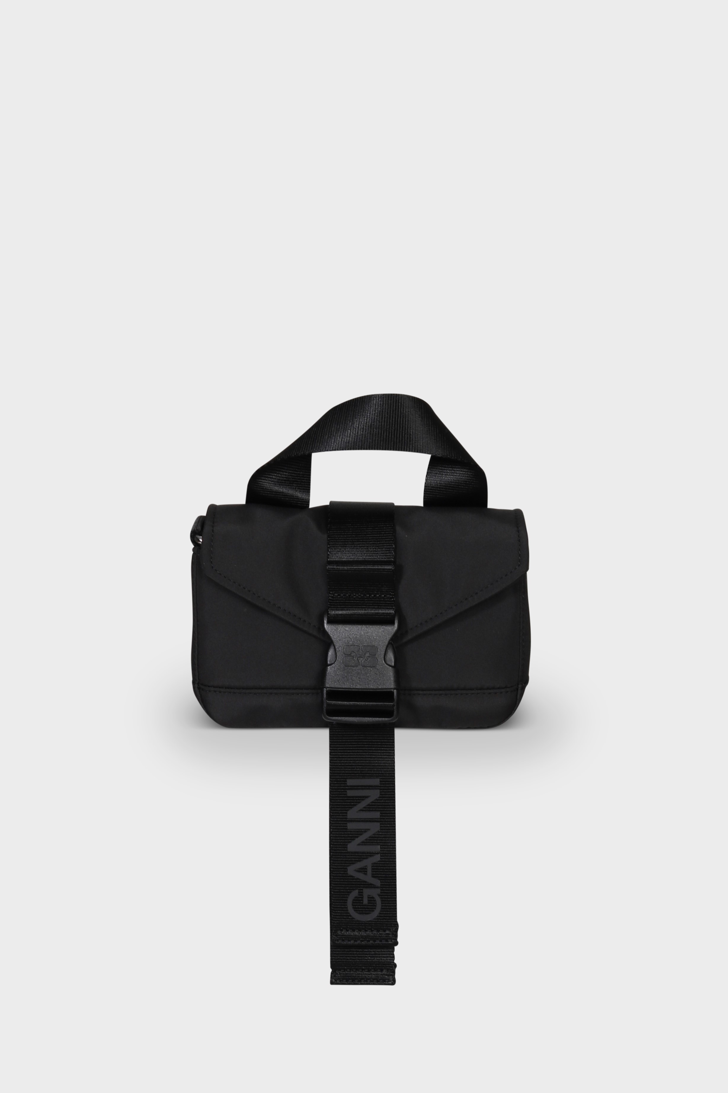 GANNI Recycled Tech Mini Satchel in Black