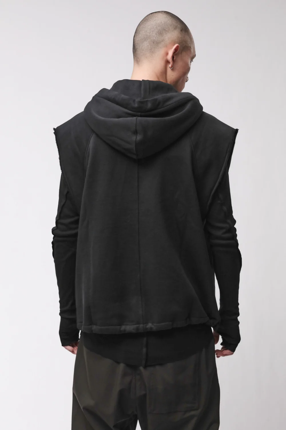 THOM KROM Zip Sweat Vest in Black