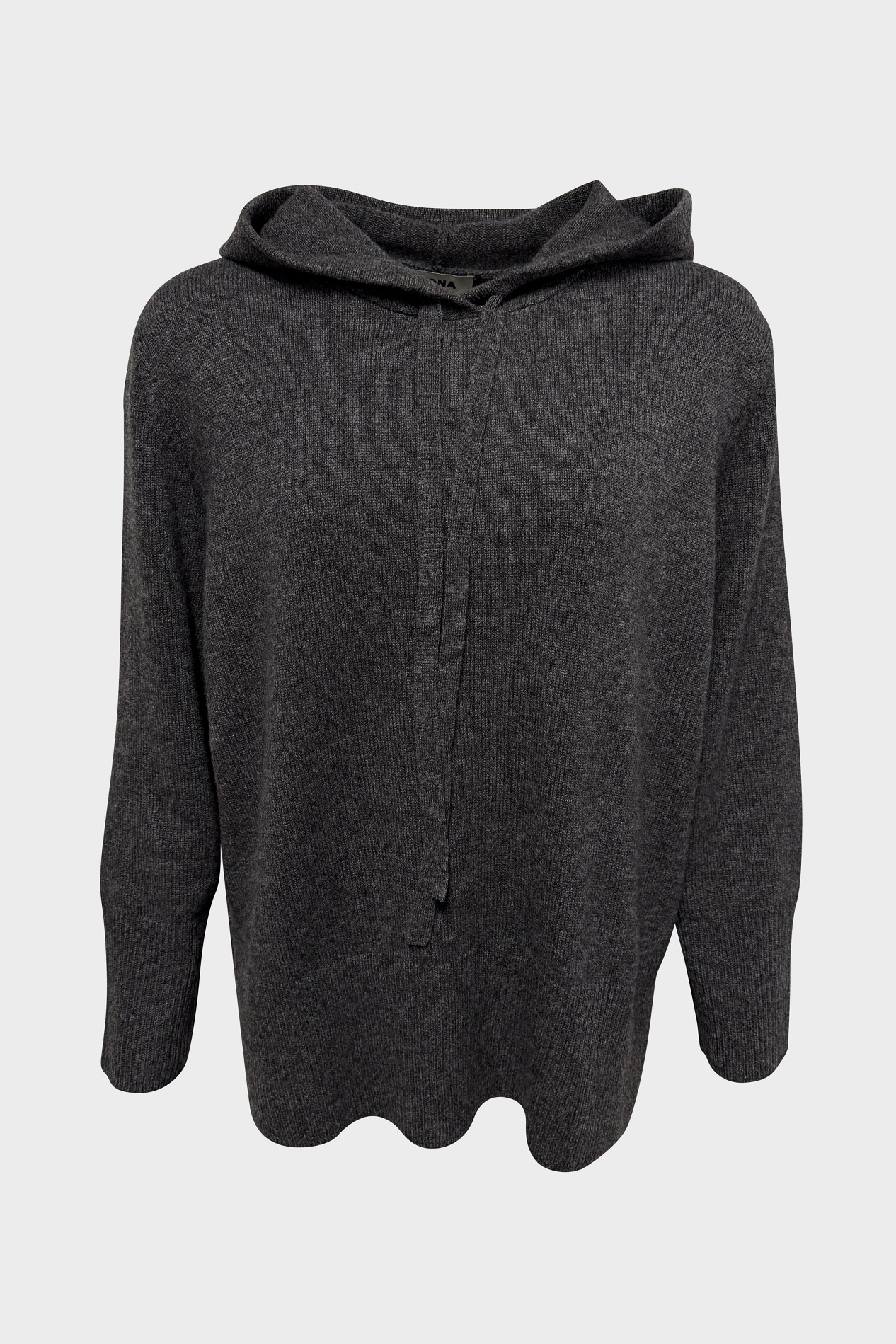 FLONA Oversize Cashmere Hoodie in Dark Grey Melange