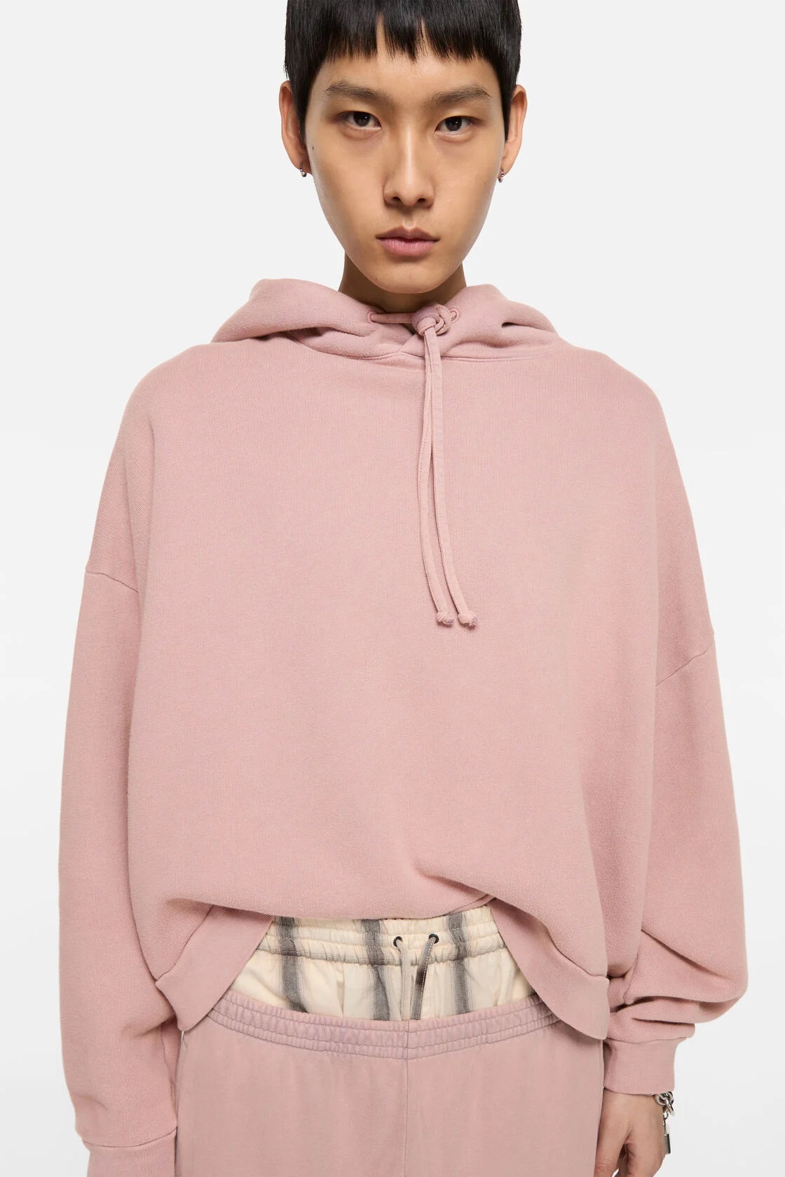 ACNE STUDIOS Oversize Cropped Sweathoodie in Lavender Purple