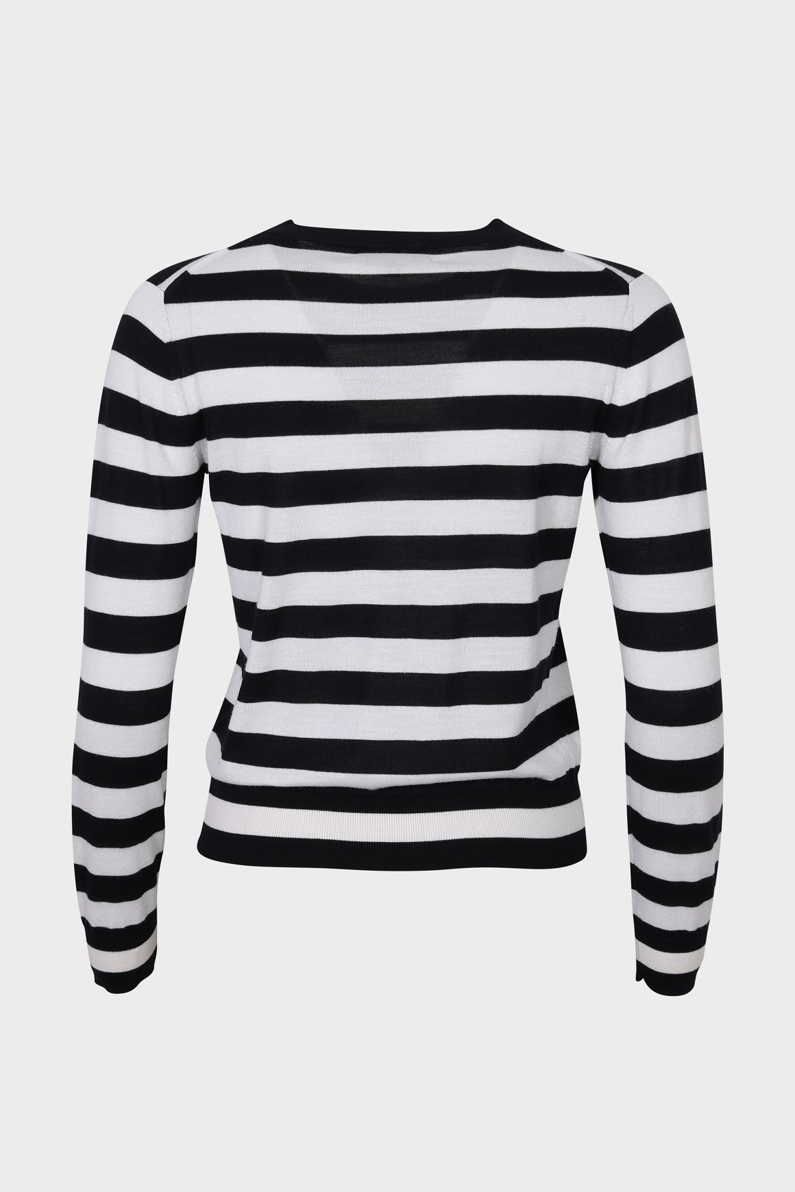 NILI LOTAN Meir Summer Knit Pullover in Midnight/Ivory XL