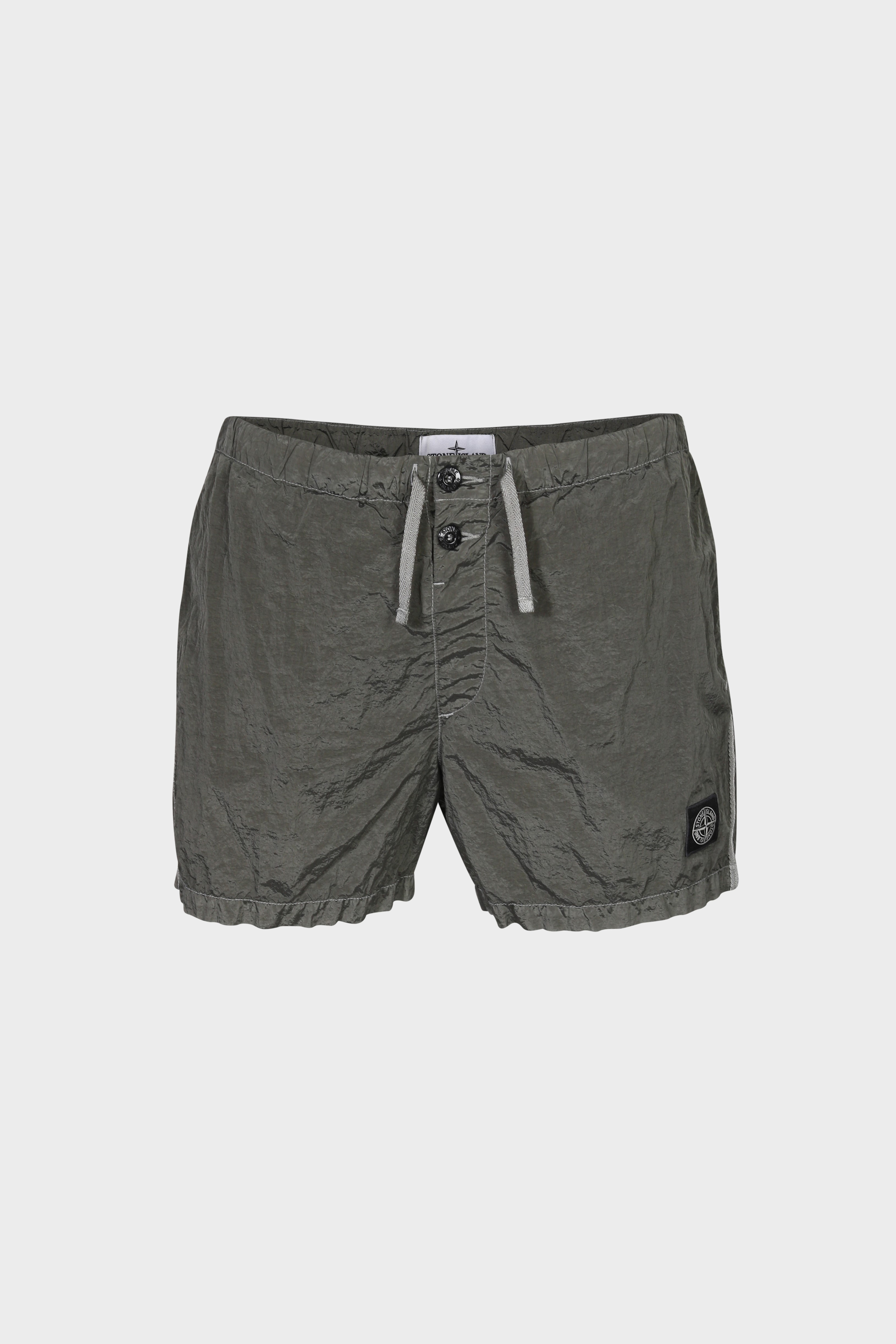 STONE ISLAND Shiny Swim Shorts in Khaki STONE ISLAND Shiny Swim Shorts in Khaki XXL